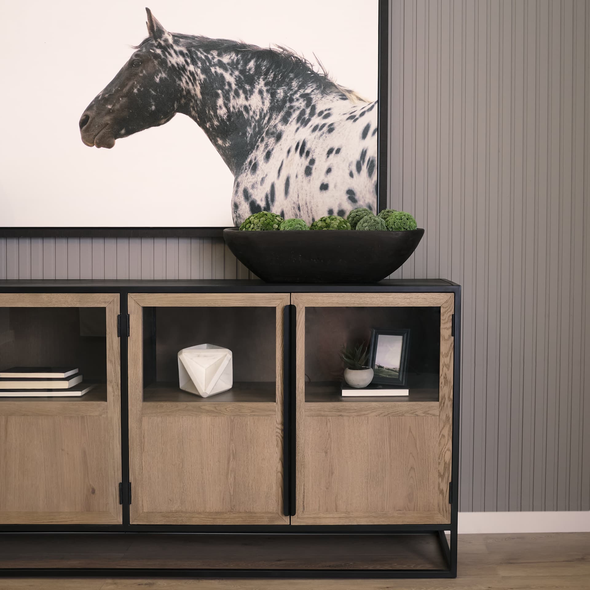 Athena Extra Large Oblong Black-Brown Reclaimed Wood Bowl — product photograph