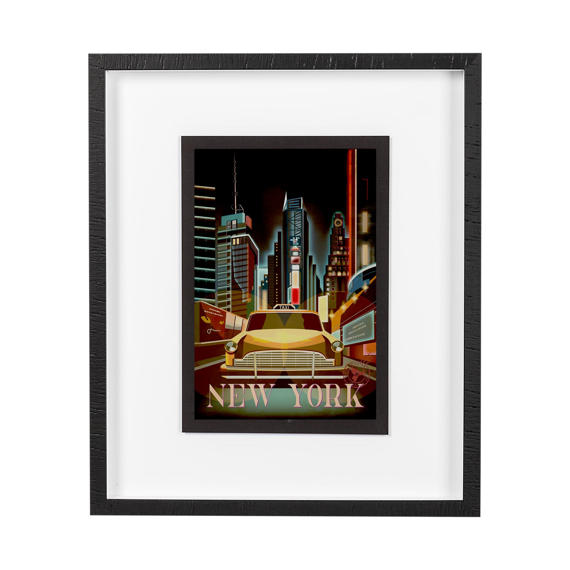 New York Go USA (M) by Mercana Studio a Framed Art Print Matted under Glass — product photograph
