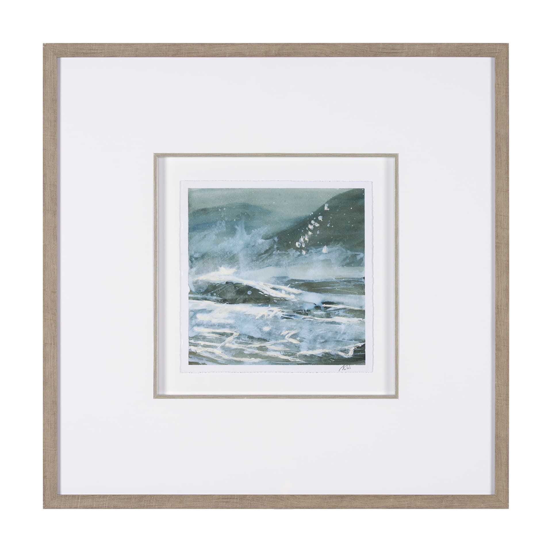 Stormy Coast II by Mercana Studio a Hand Embellished Framed Art Print Matted under Glass — product photograph