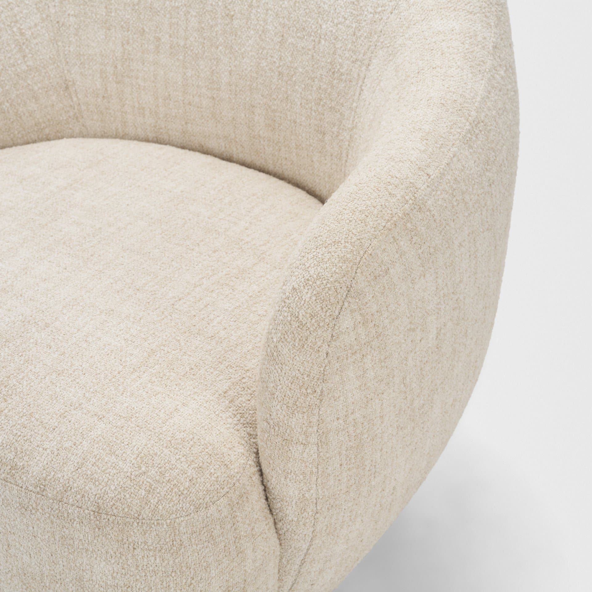 Hudson Oatmeal Fabric Upholstered Swivel Chair — product photograph