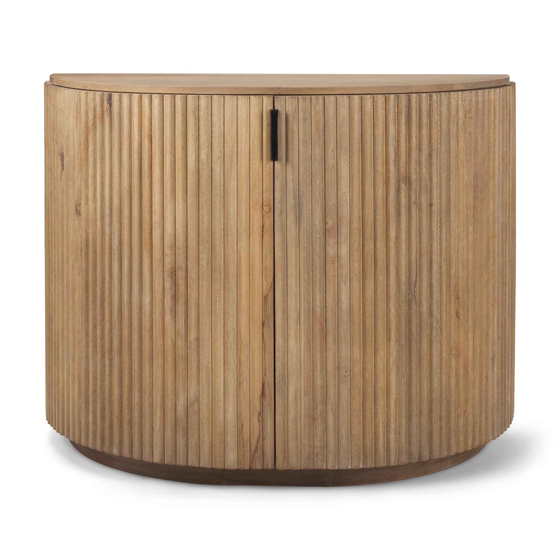 Terra Fluted Light Brown Wood 2-Door Accent Cabinet — product photograph