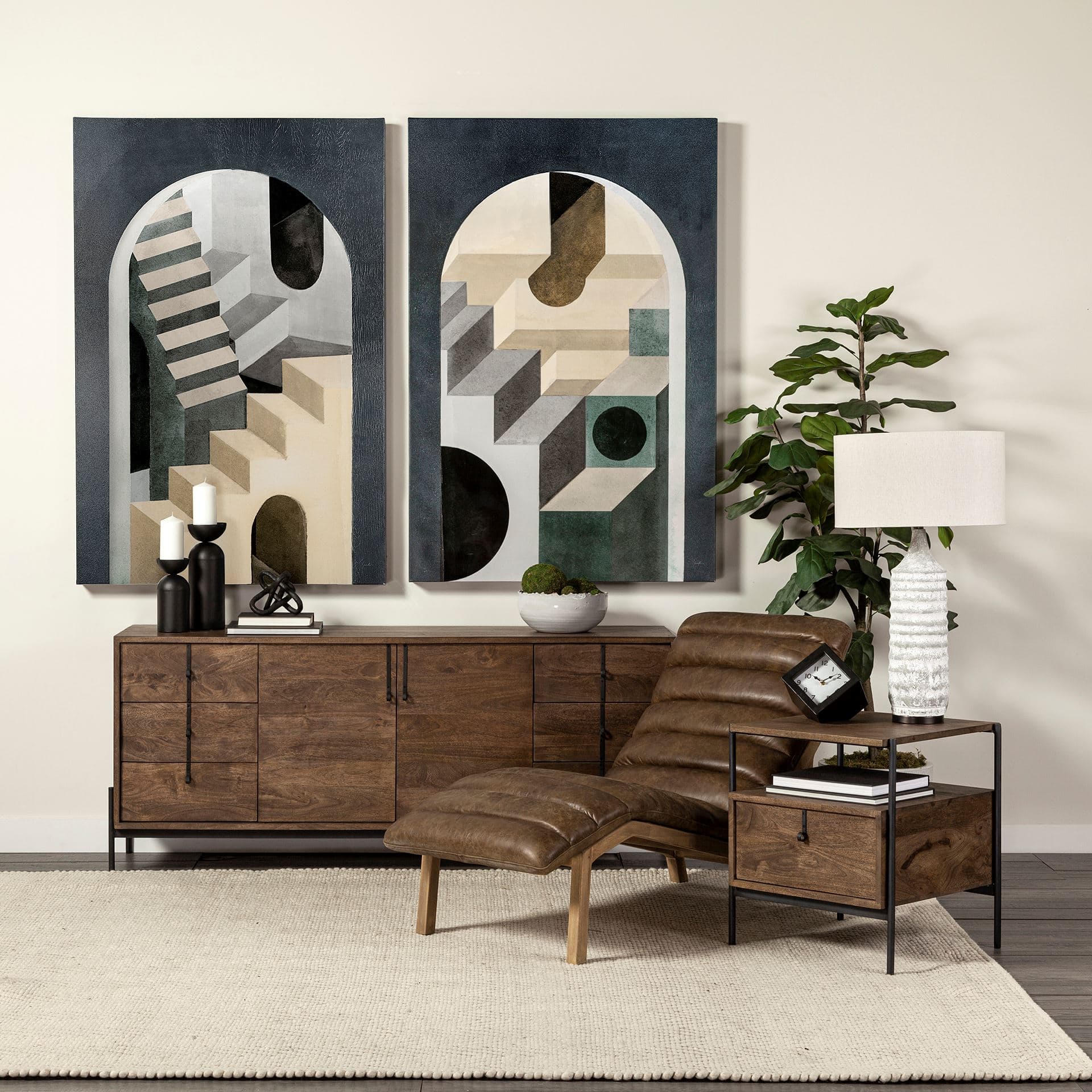 Alex Small Black Metal Cylindrical Table Candle Holder — product photograph