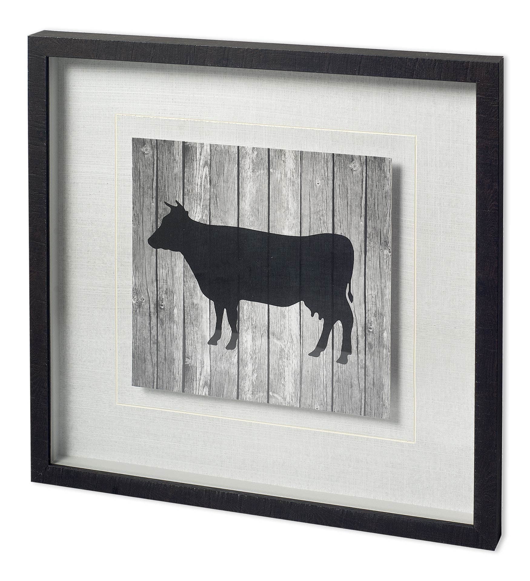BARN COW by TANDI VENTER a Hand Embellished Textured Framed Art Print Matted under Glass — product photograph