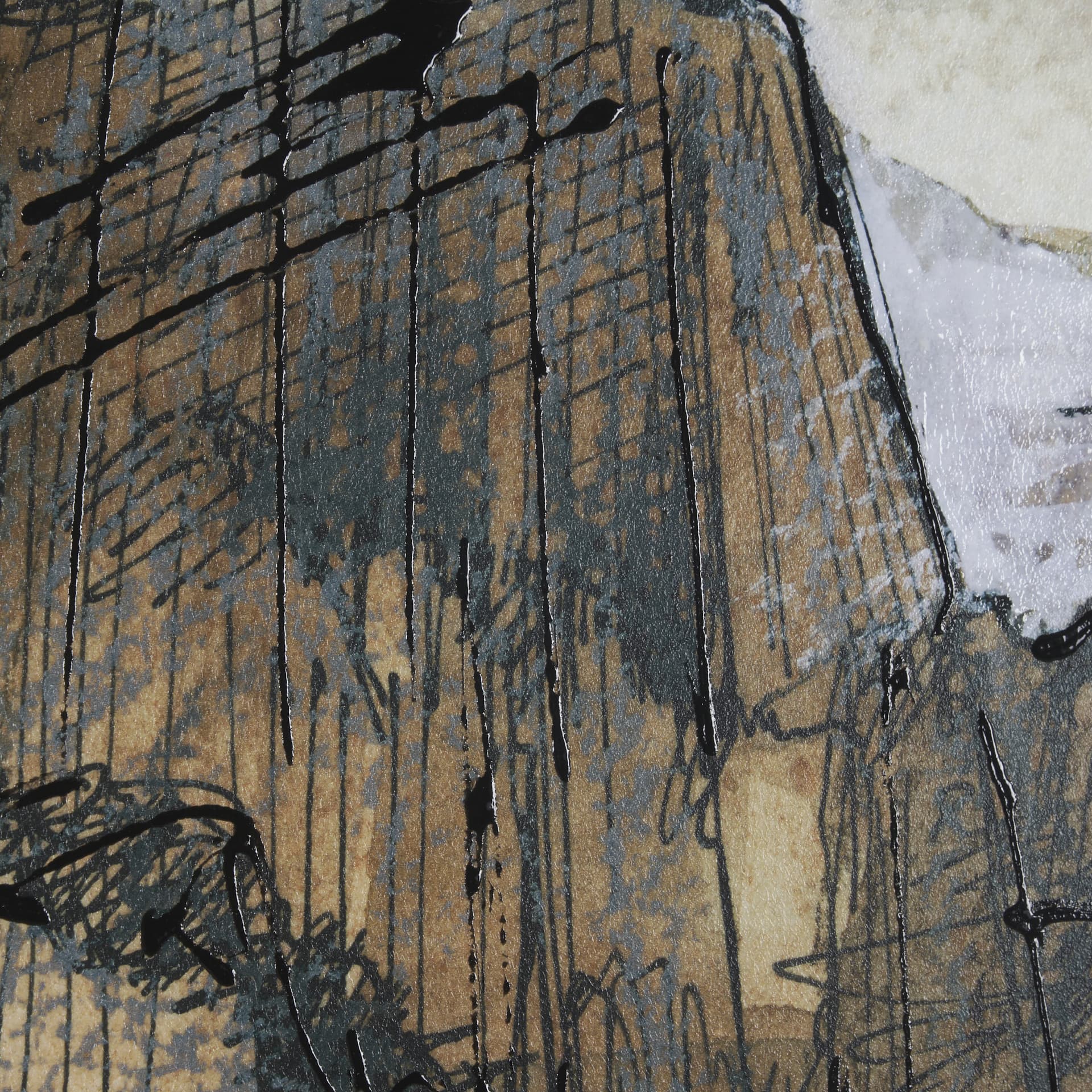 Canyon View by Mercana Studio a Hand Embellished Textured Framed Art Print Matted under Glass — product photograph