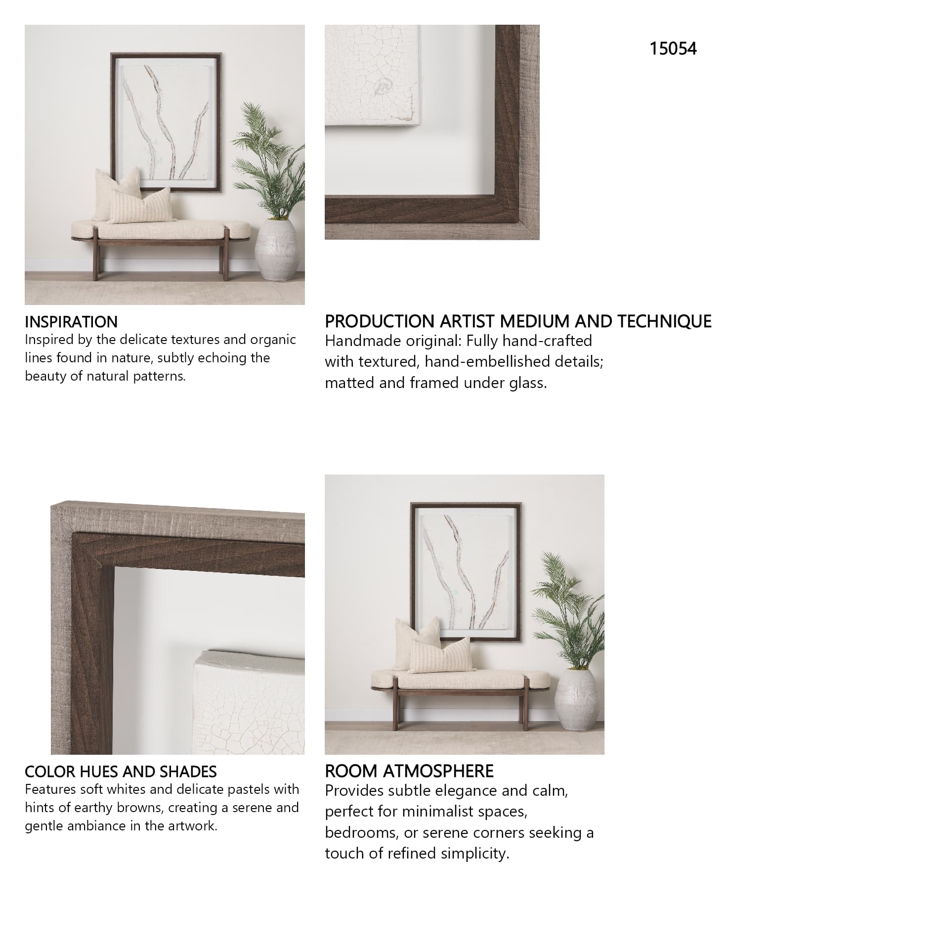 Blue Williow II by Studio M a Framed handmade Original Artwork — in a styled room