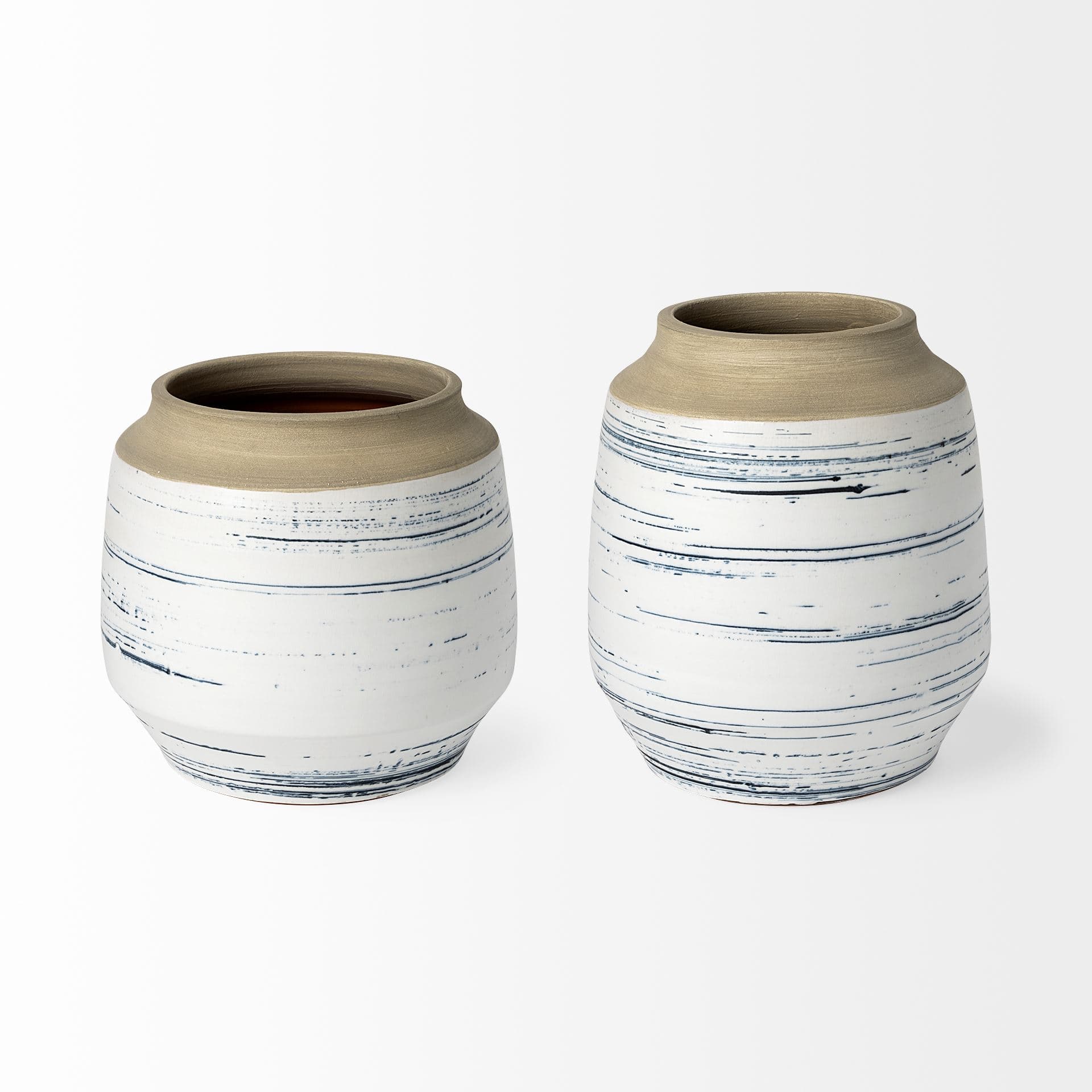 Sonnett Tall White/Blue Ceramic Vase — product photograph