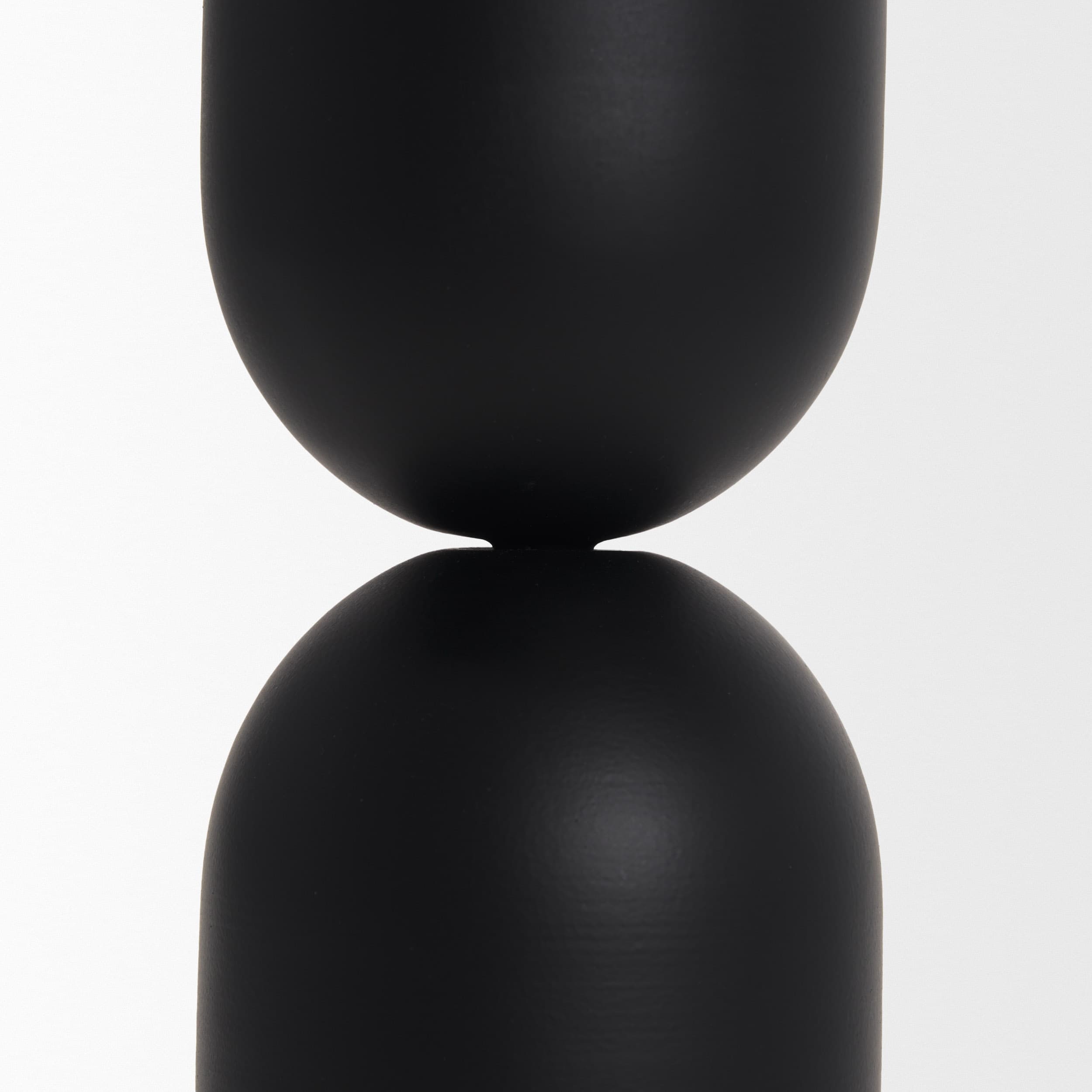 Qamra Short Black Metal Pillar Candle Holder — product photograph