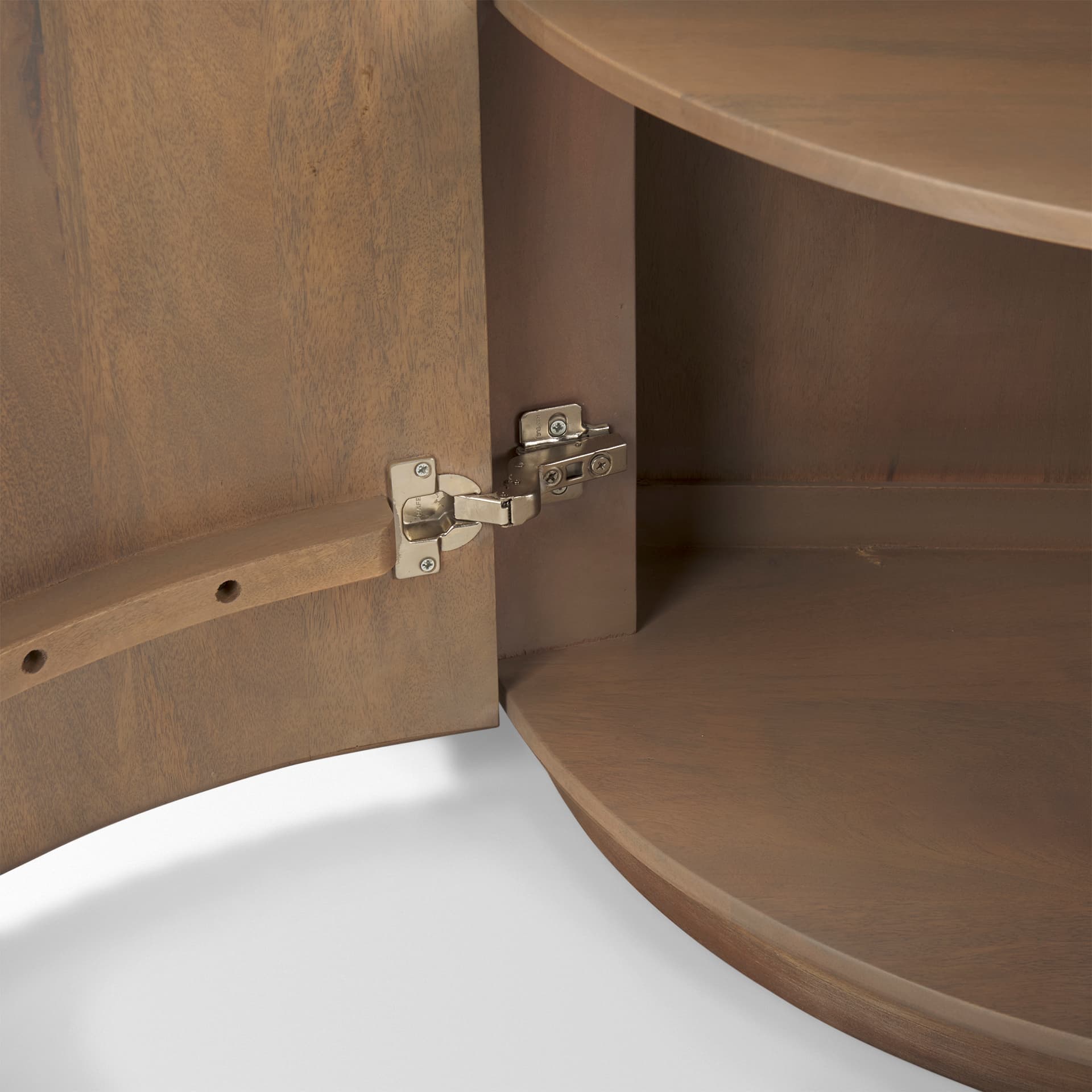 Terra Fluted Light Brown Wood 2-Door Accent Cabinet — product photograph