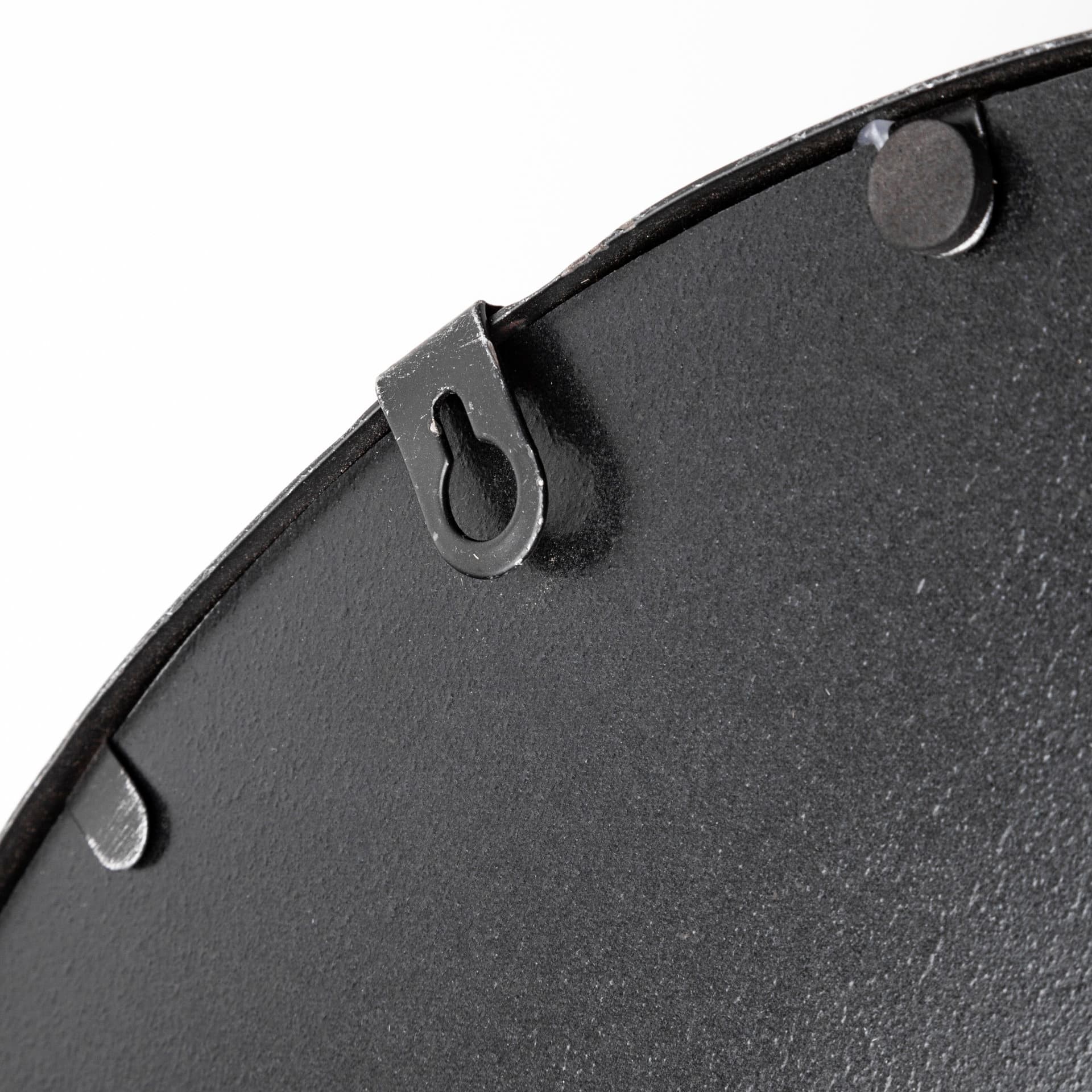 Piers (Set of 2) Black Metal Mirrored Round Trays — product photograph