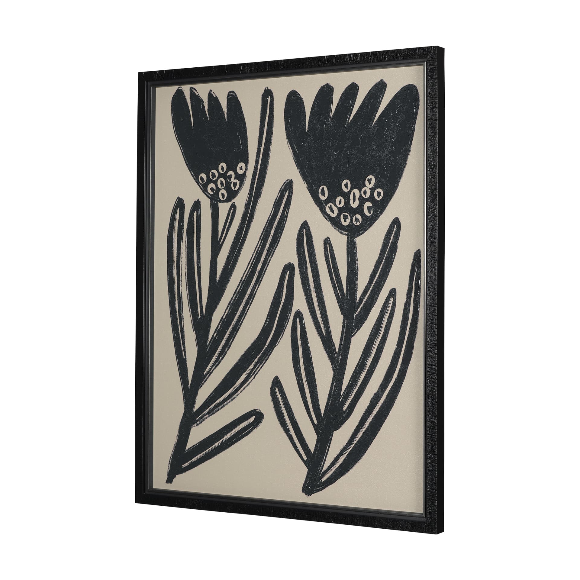 Simple Floral - Lively by Mercana Studio Hand Embellished Framed Art Photo Matted under Glass — product photograph