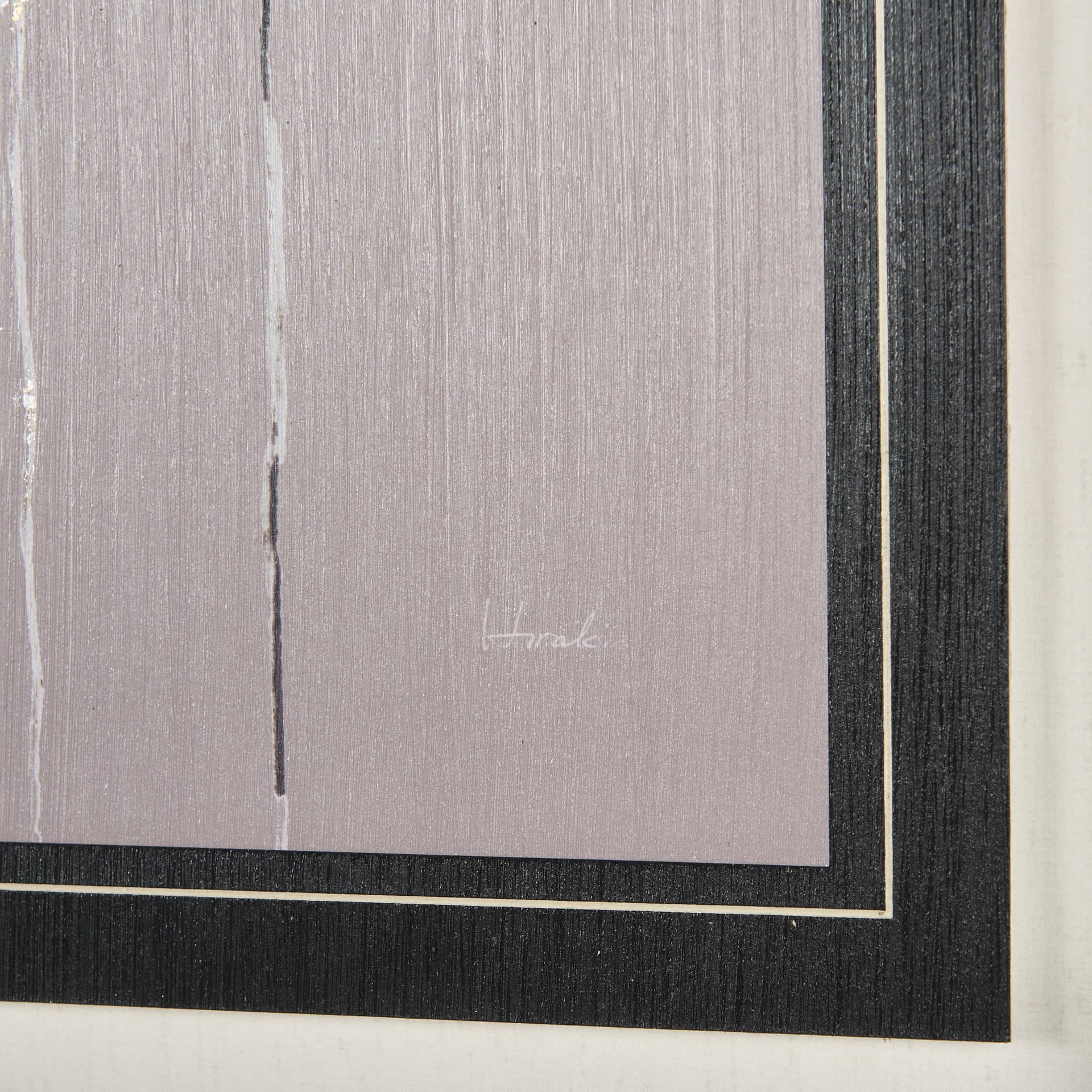 Rain of Feather Warm Gray by Mercana Studio Hand Embellished Framed Art Print Matted under Glass — product photograph