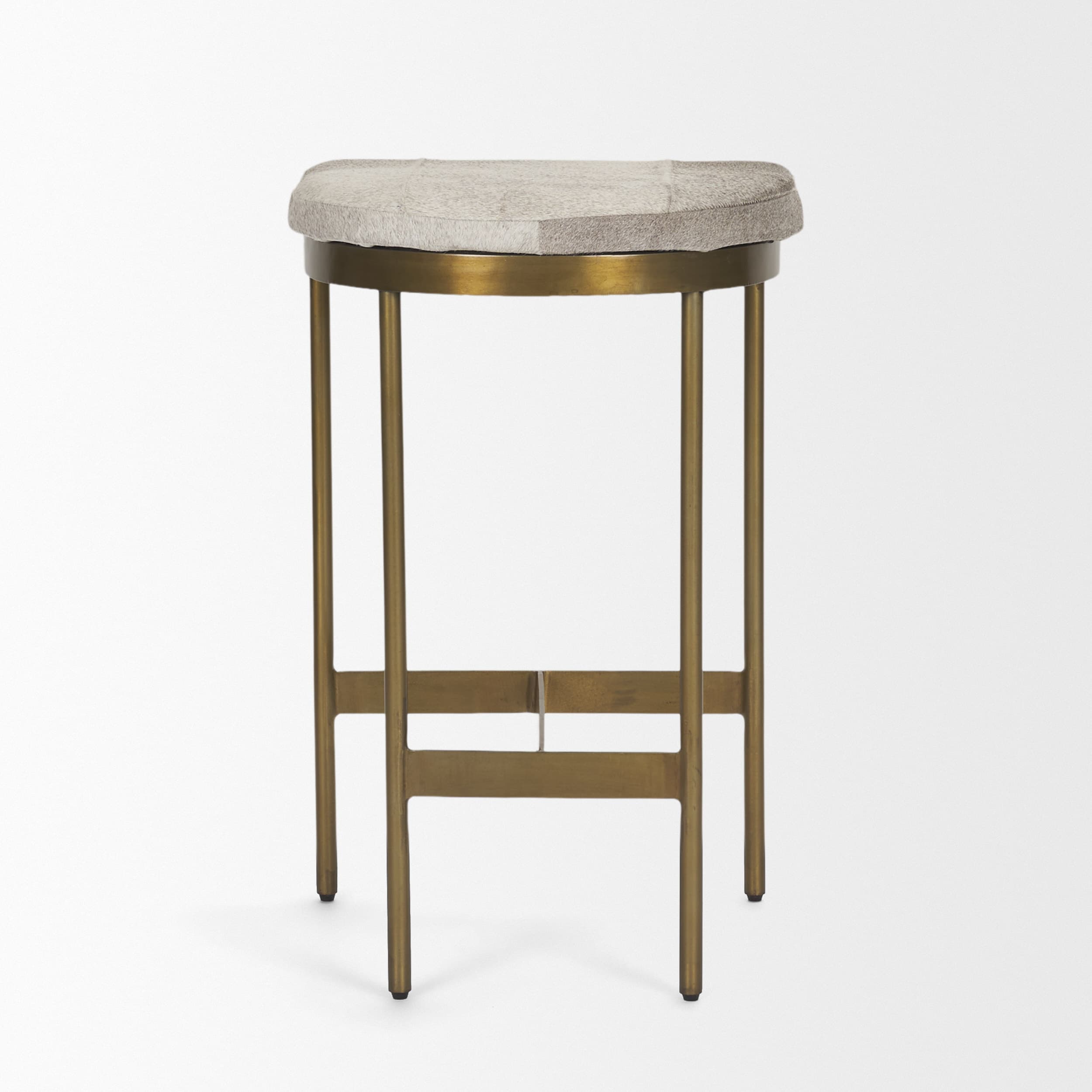 Millie Backless 26.25in Seat Counter Stool | Gray Hair-On-Hide — product photograph