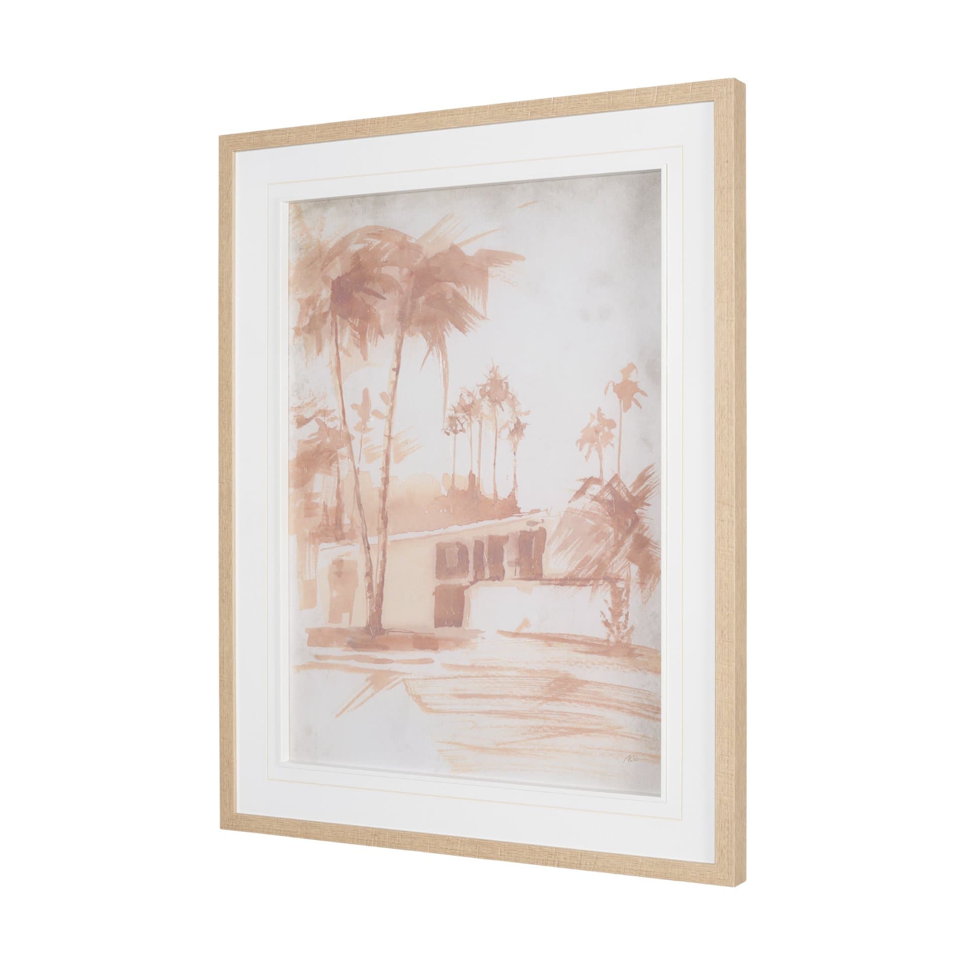 Palm Spring I by Mercana Studio Hand-Embellished Framed Artwork Matted under Glass — product photograph
