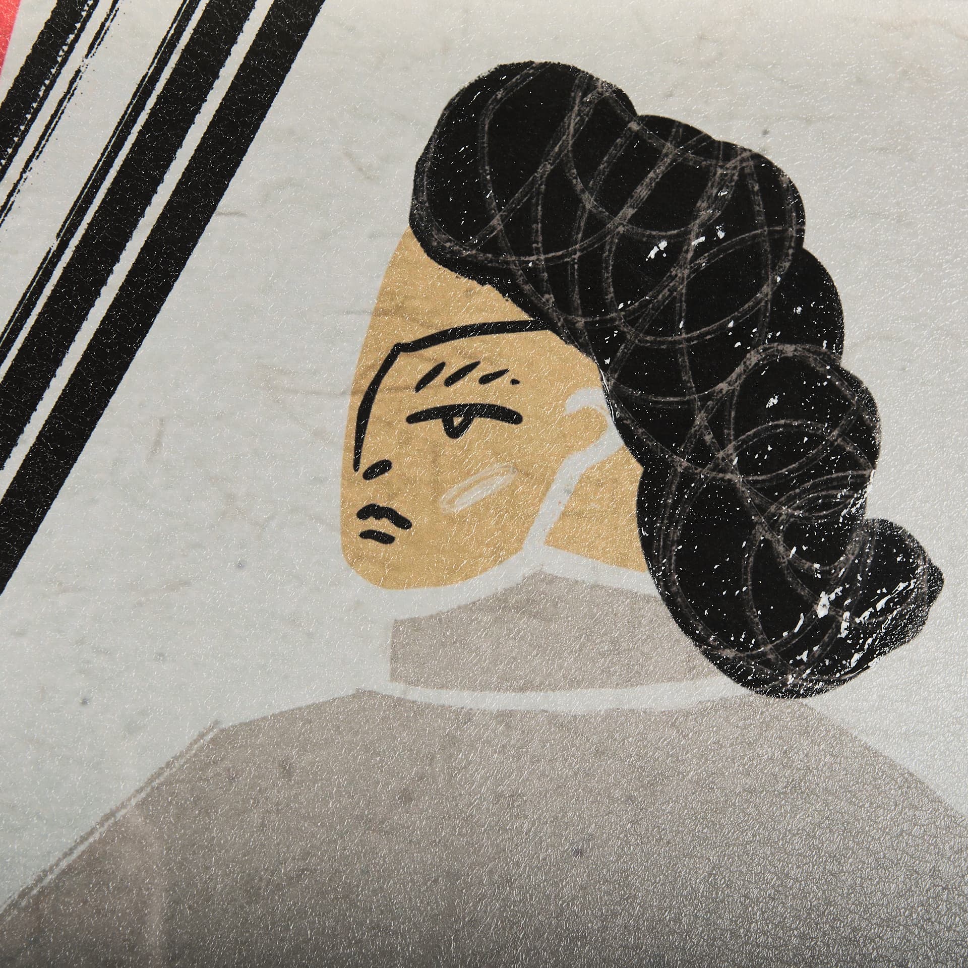 Bold People - Ellis by Mercana Studio Hand Embellished Textured Framed Art Print Matted under Glass — product photograph