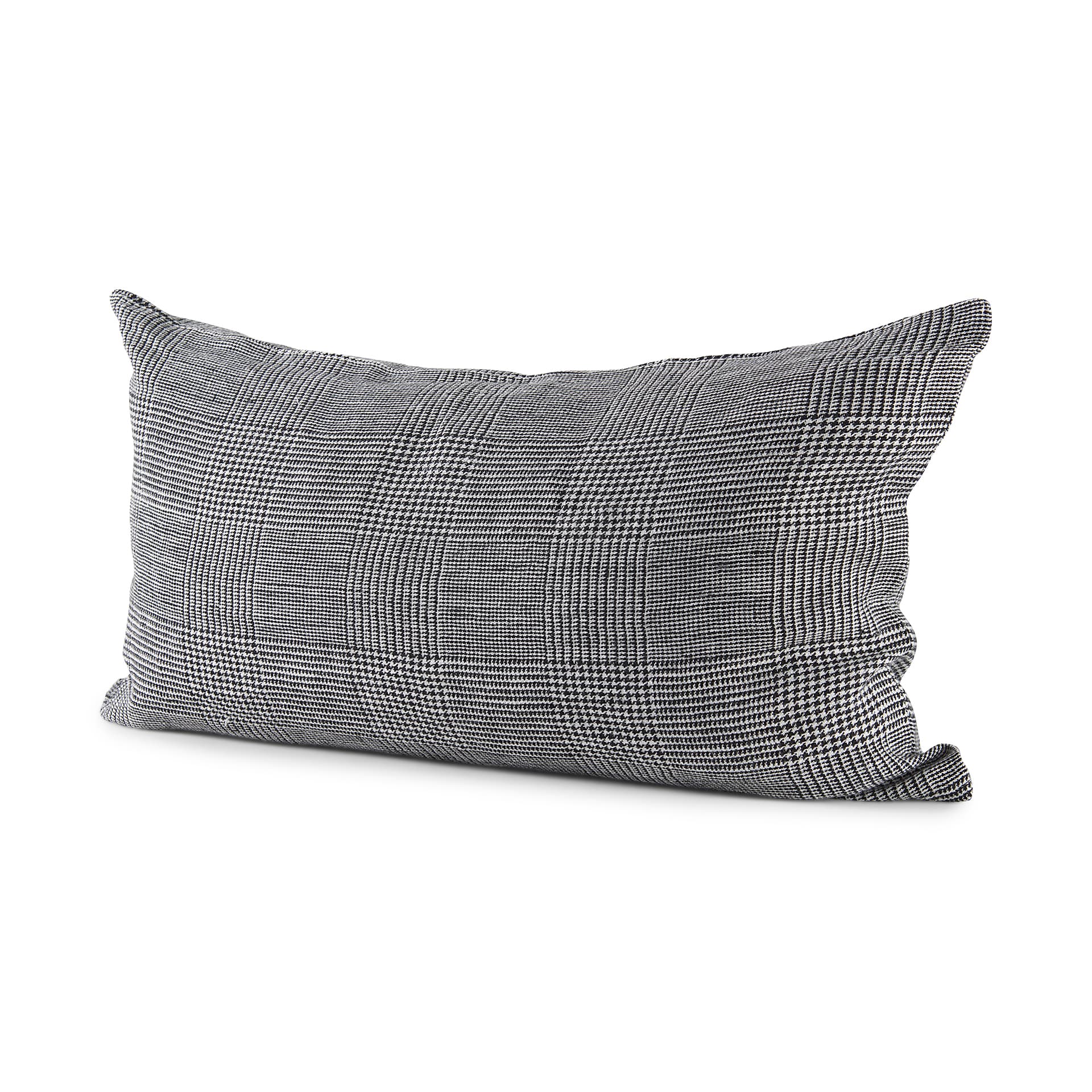 Ramone 14x26 White and Black Fabric Pillow Cover — product photograph