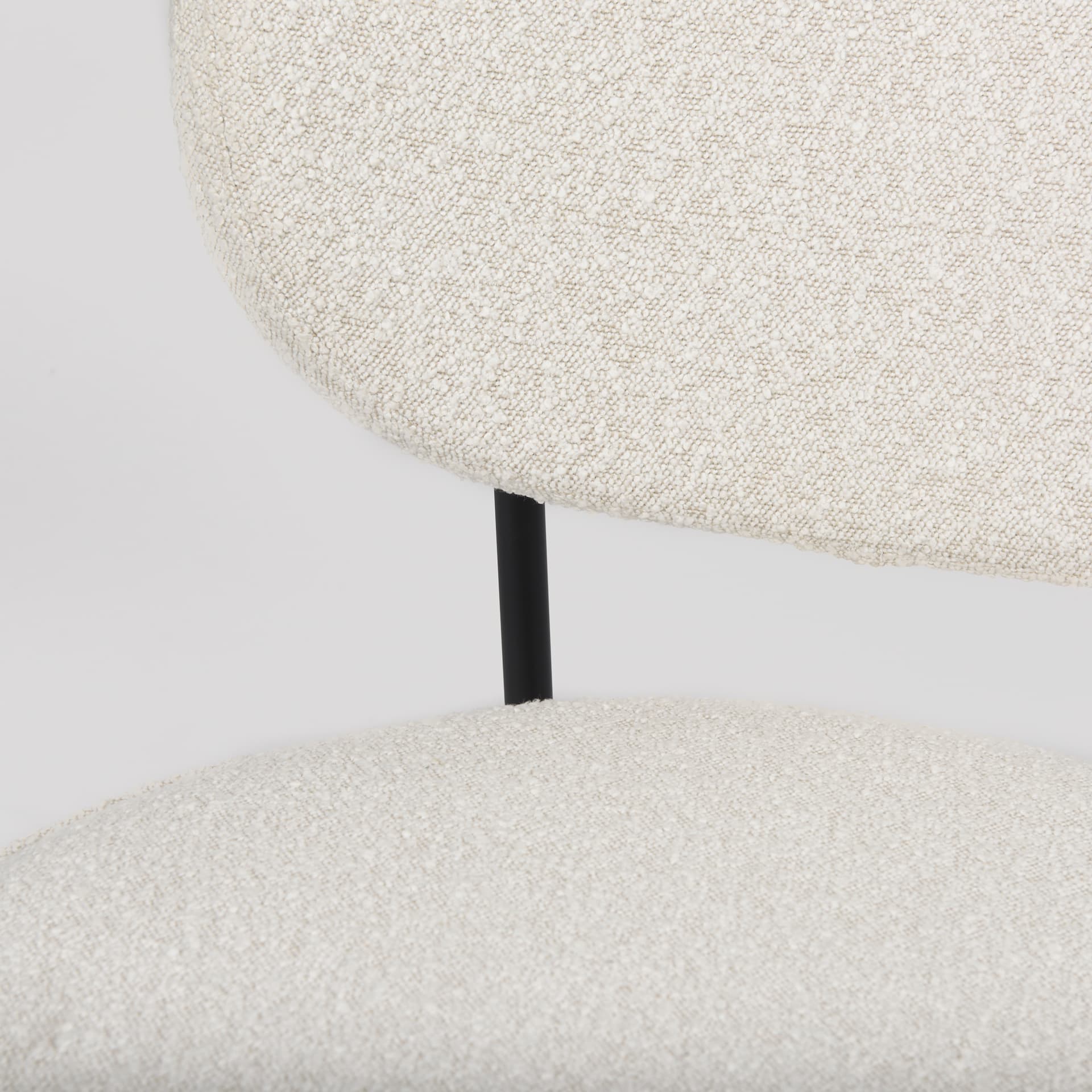 Amelia Cream Boucle W/Black Metal Upholstered Accent Chair 21.3L x 21.3W x 30.3H — product photograph