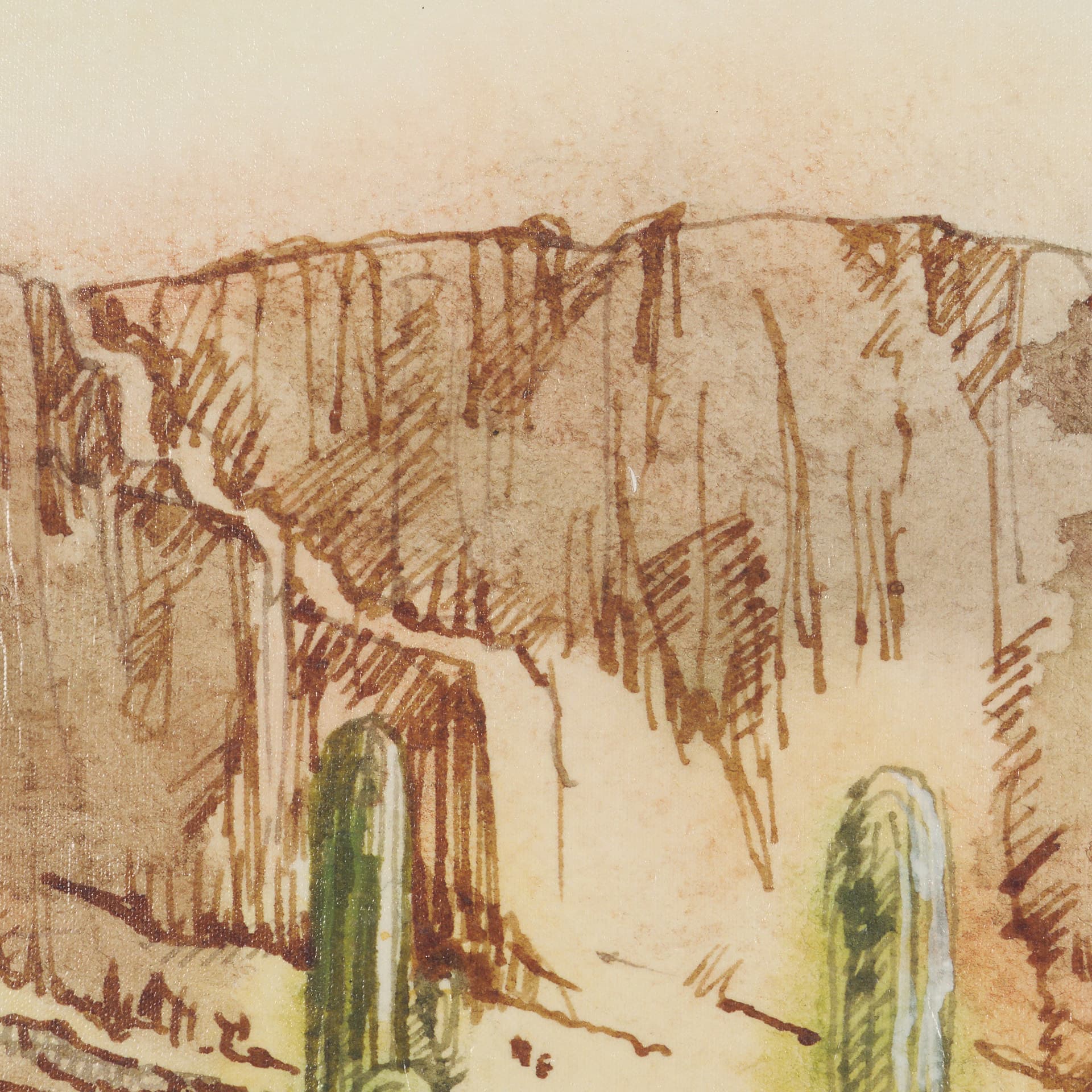 Cactus Country II by Mercana Studio Hand-Embellished Textured Framed Canvas Artwork — product photograph