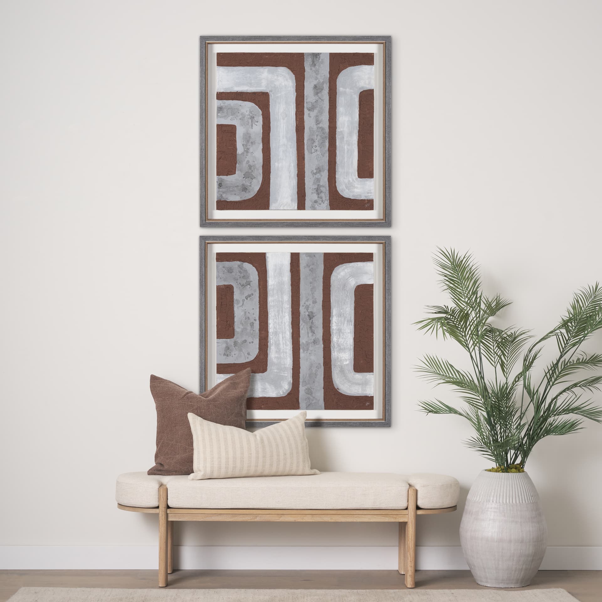 Retro Pipes I by Studio M a Framed handmade Original Artwork — in a styled room