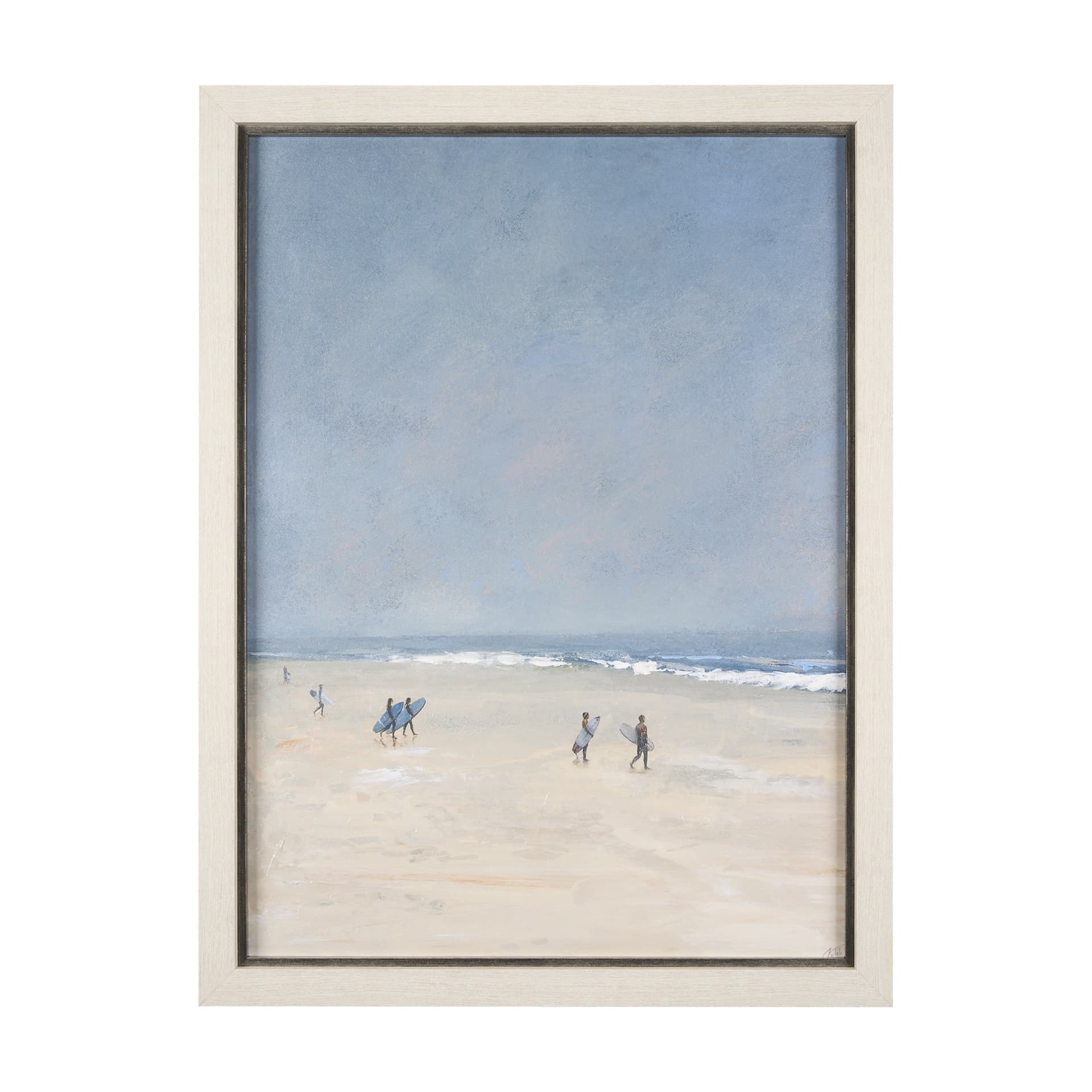 Surfers and The Sea I by Mercana Studio a Hand Embellished Textured Framed Art Print — product photograph