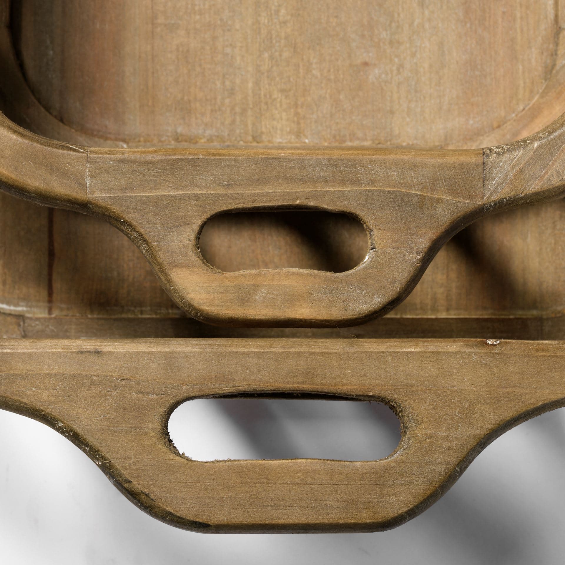 Louis Set of 2 Natural Wood Slated Nesting Trays — product photograph