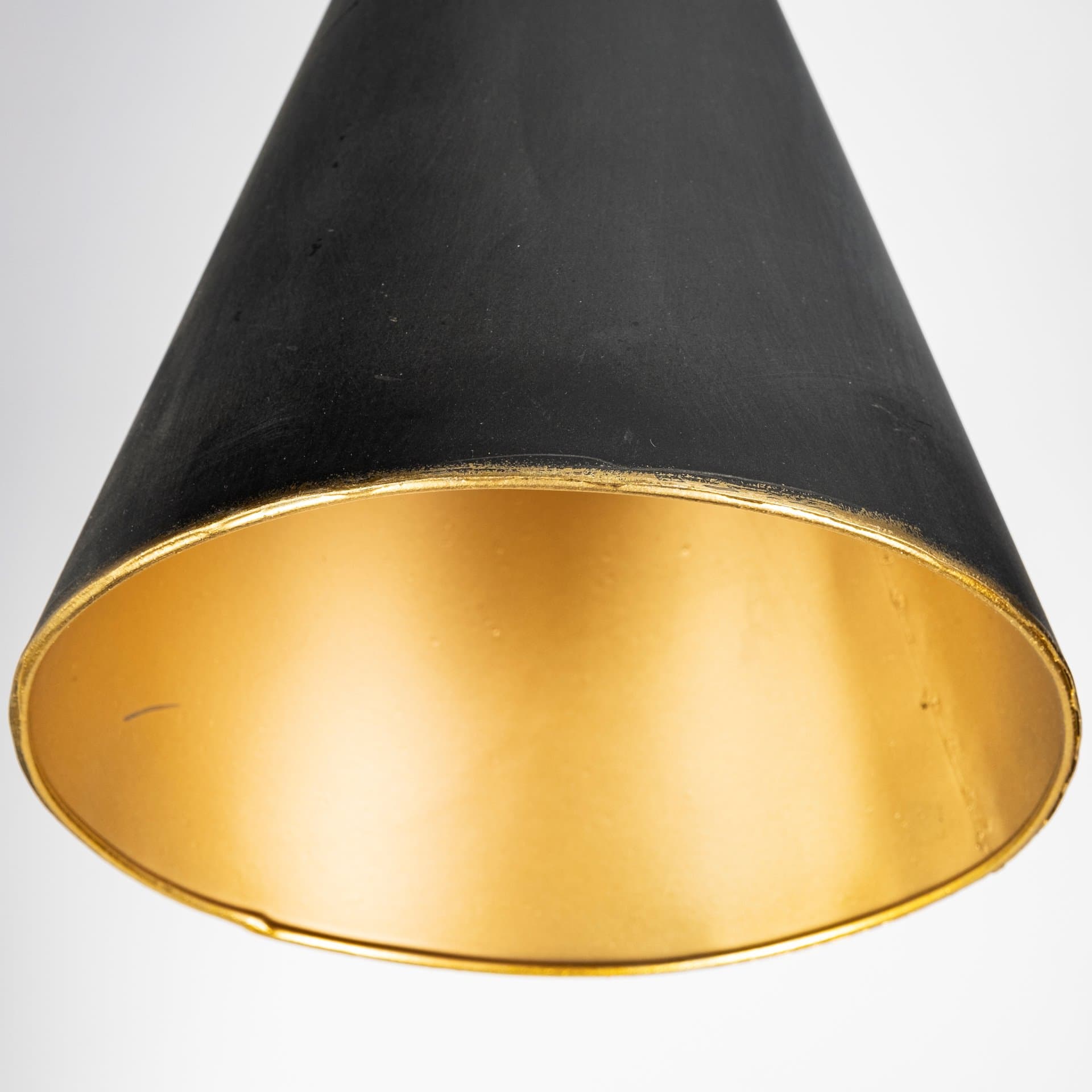 Eris III (58.3"H) Black/Brass Metal Cone Shade Floor Lamp — product photograph