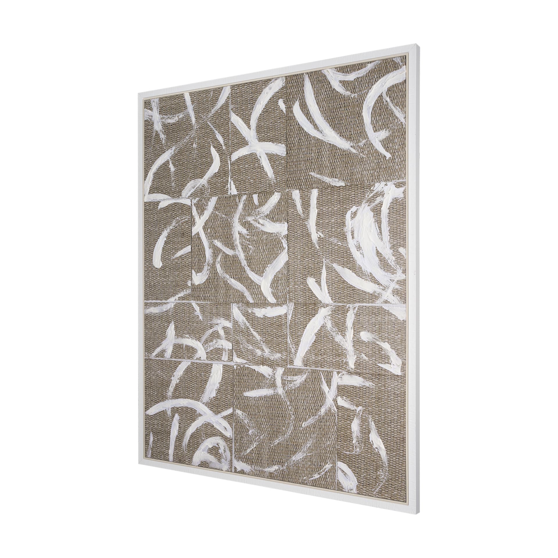 Woven Textile by Mercana Studio a Hand Embellished Textured Framed Canvas — product photograph