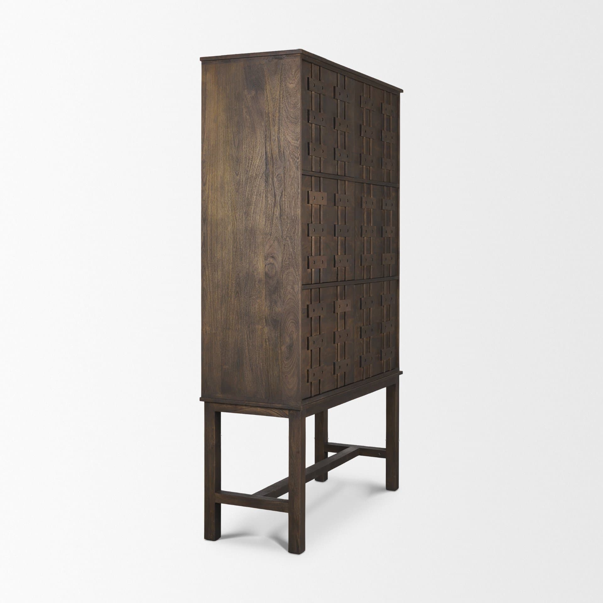 Truss Dark Brown Wood 6 Door Tall Cabinet — product photograph