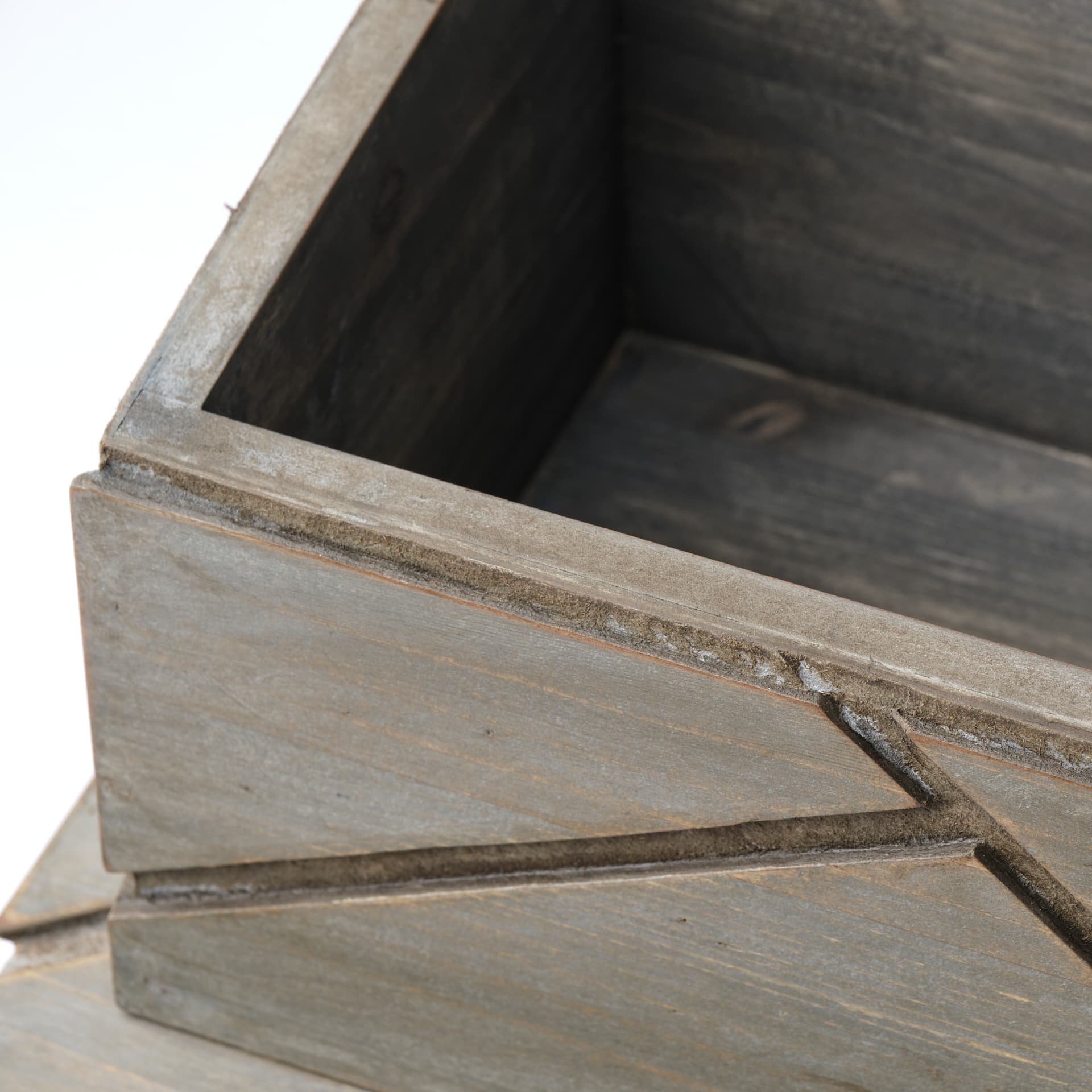 Niobe (Set of 2) 16L x 11W Gray Wooden Nesting Boxes — product photograph