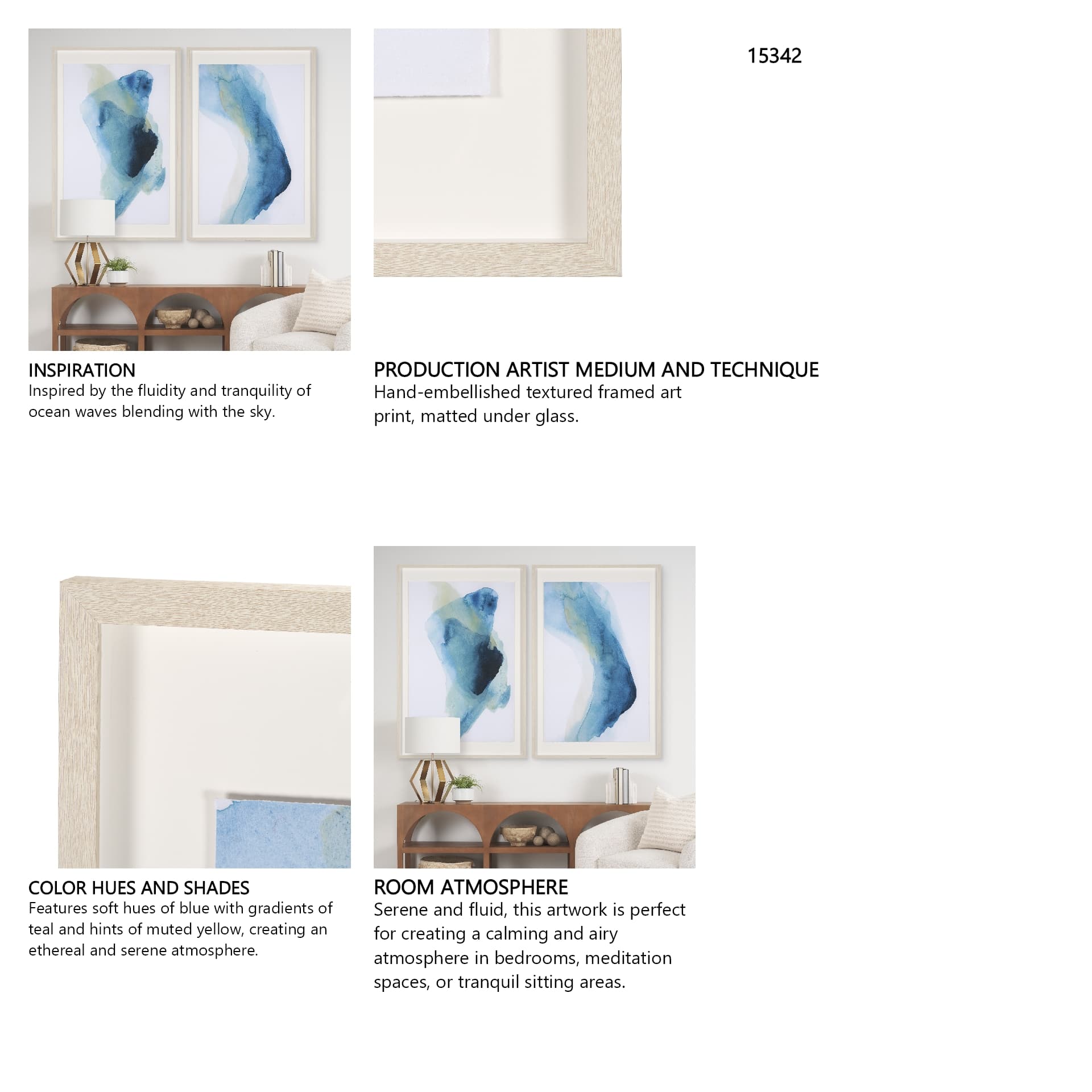Raw Emotions II by Ira Havuka a Hand Embellished Textured Framed Art Print Matted under Glass — in a styled room