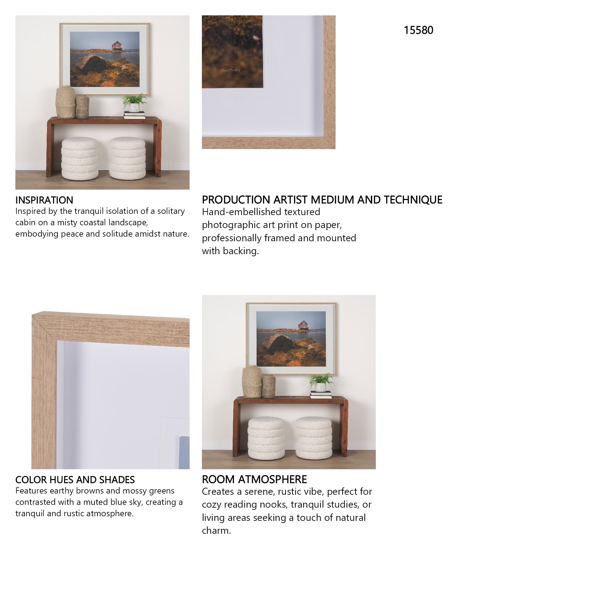 Fogo Island by Chad Mackay a Hand Embellished Framed Photo Art Print Matted under Glass — in a styled room