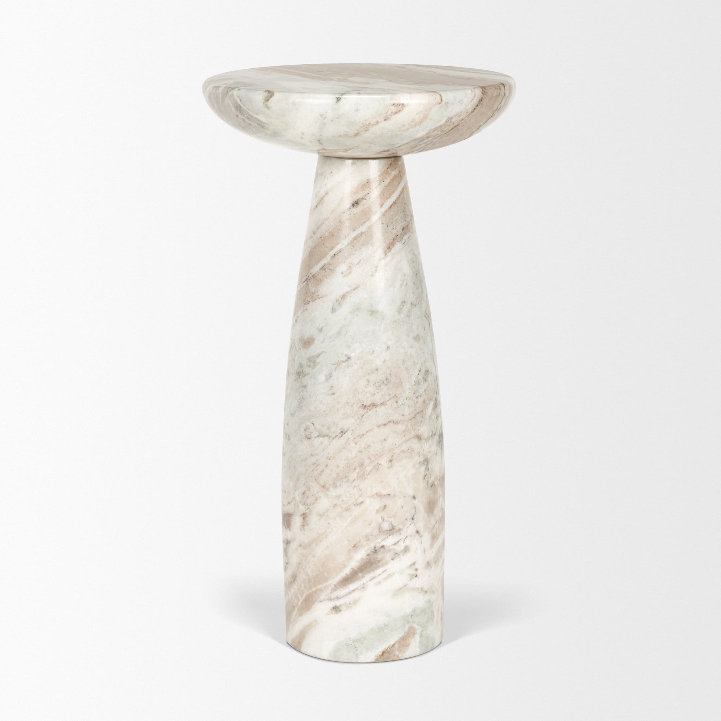 Bellancia Rosa Pink Marble Pedestal Side Table — product photograph
