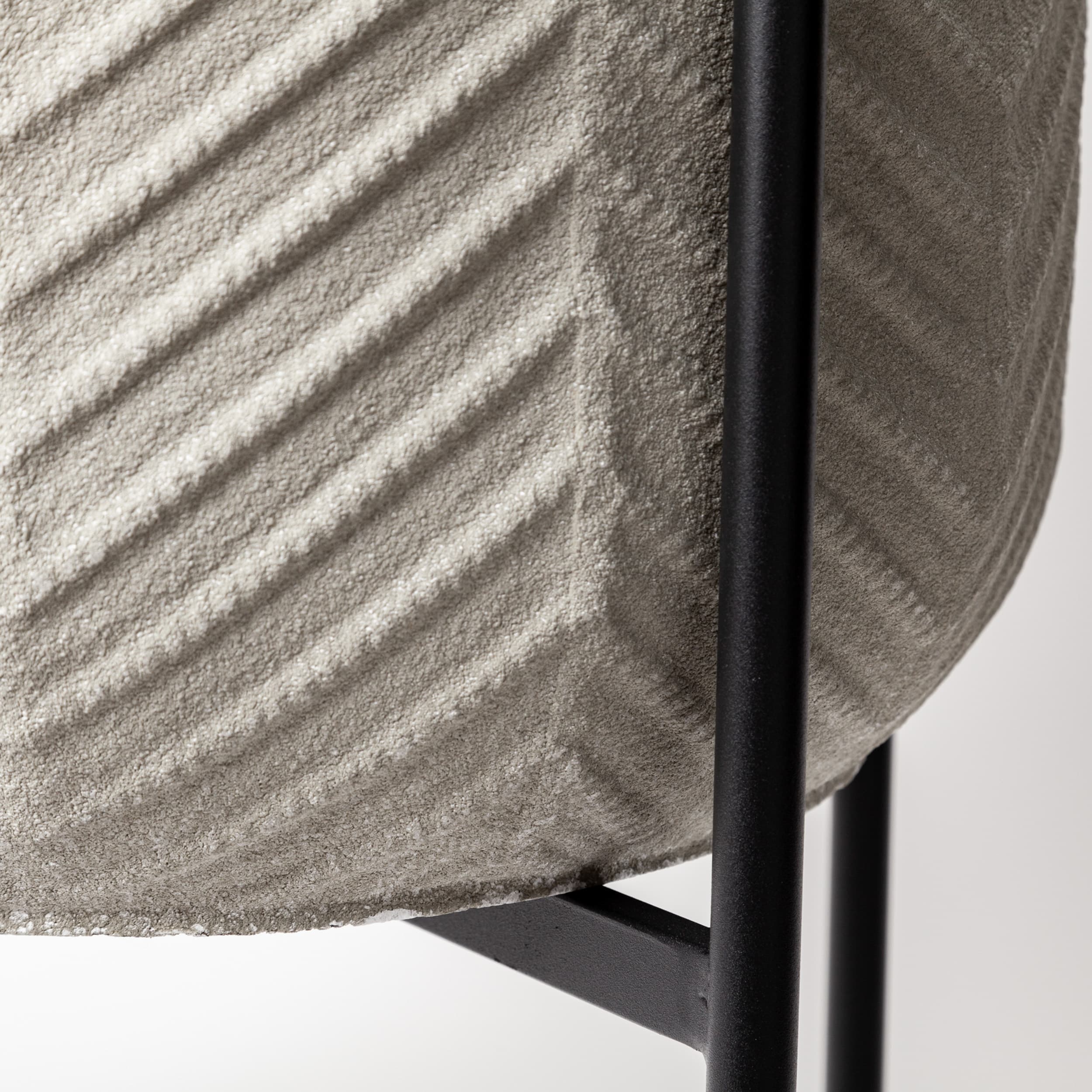 Mabel Set of Two 15.4 x 24.8 Eggshell Metal Top W/ Black Iron Base Plant Stands — product photograph