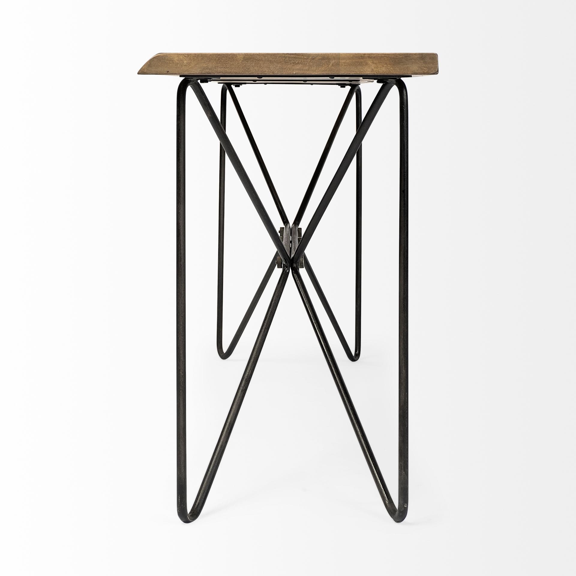Papillion I 66L x 16W Blonde Wood and Iron Console Table — product photograph