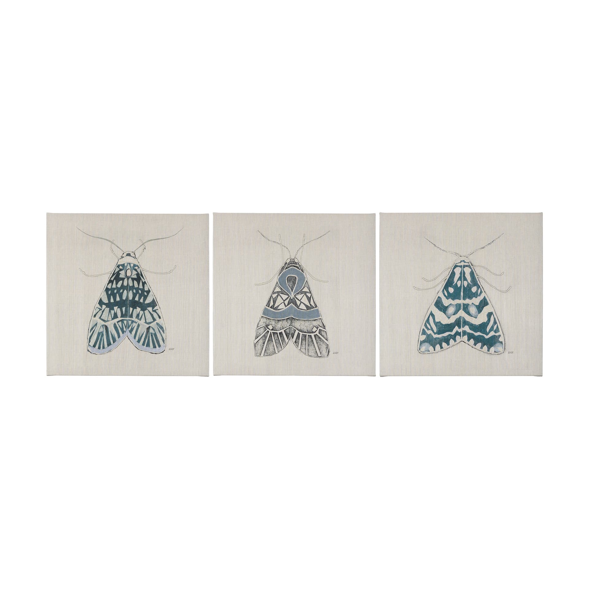 Moth Blue III by Mercana Studio a Hand Embellished Textured Canvas — product photograph