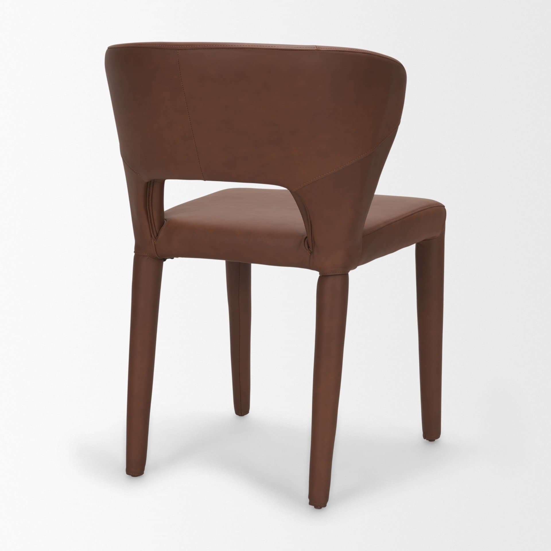 Marek Wingback Dining Arm Chair | Nutmeg Leather w/ Wood — product photograph