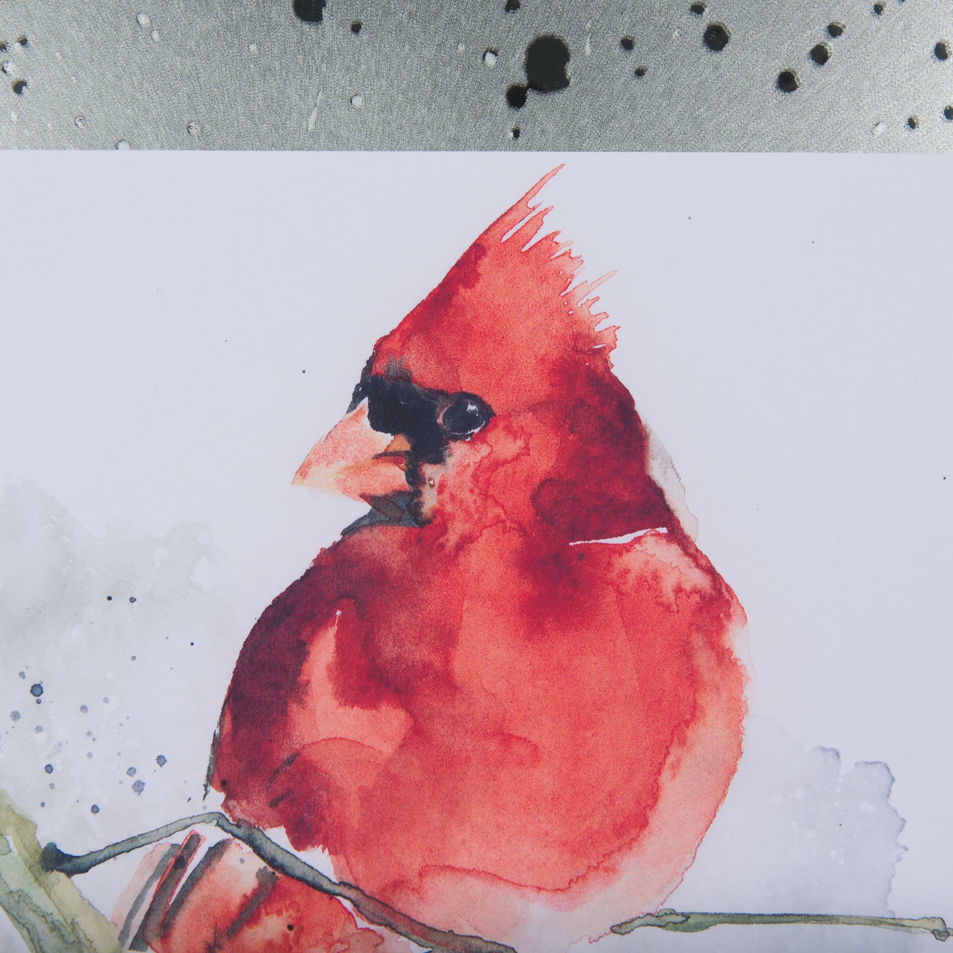 Cardinal I by Mercana Studio a Hand Embellished Textured Framed Art Print Matted under Glass — product photograph