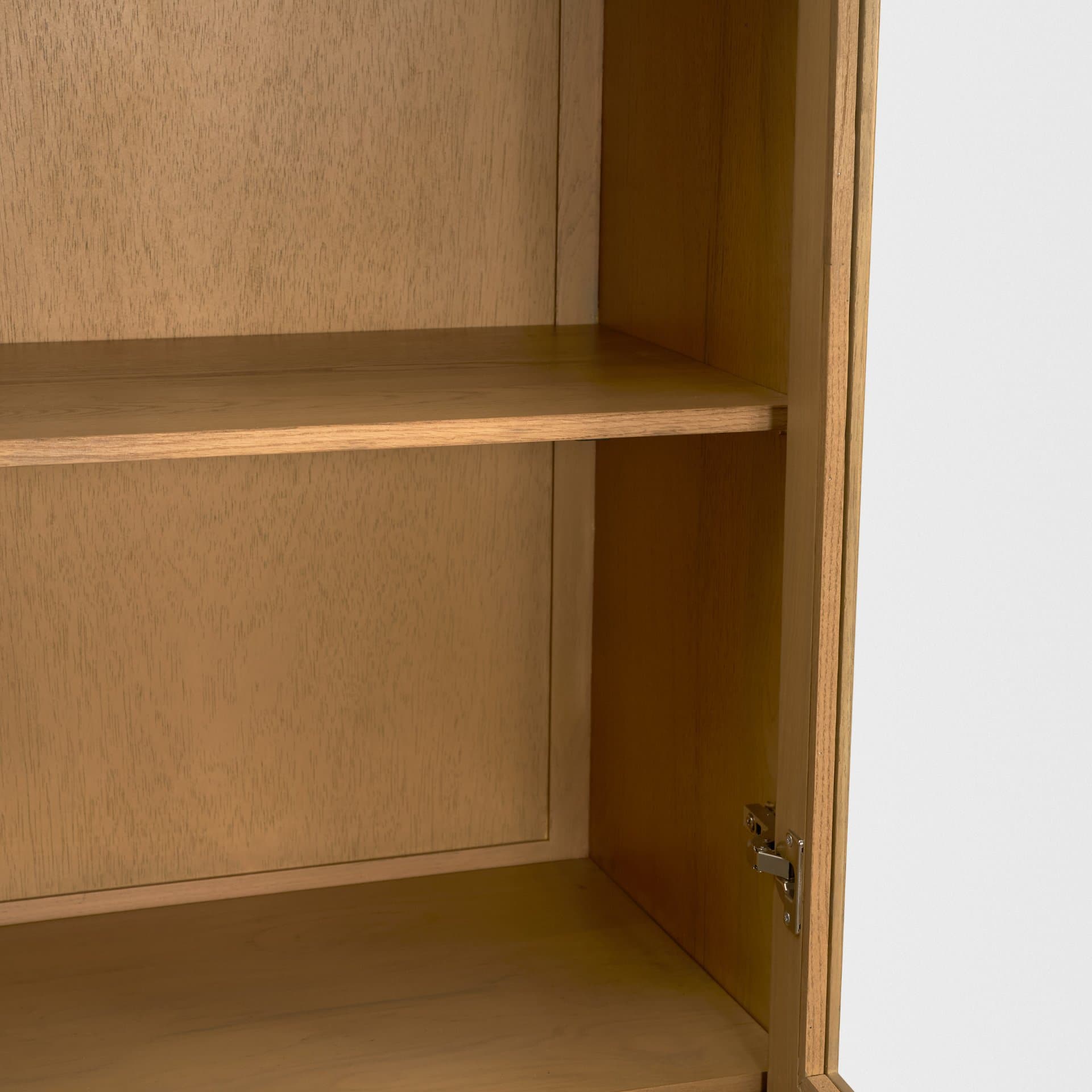 Hawthorne Solid Oak Wood w/ Glass Curio Cabinet — product photograph