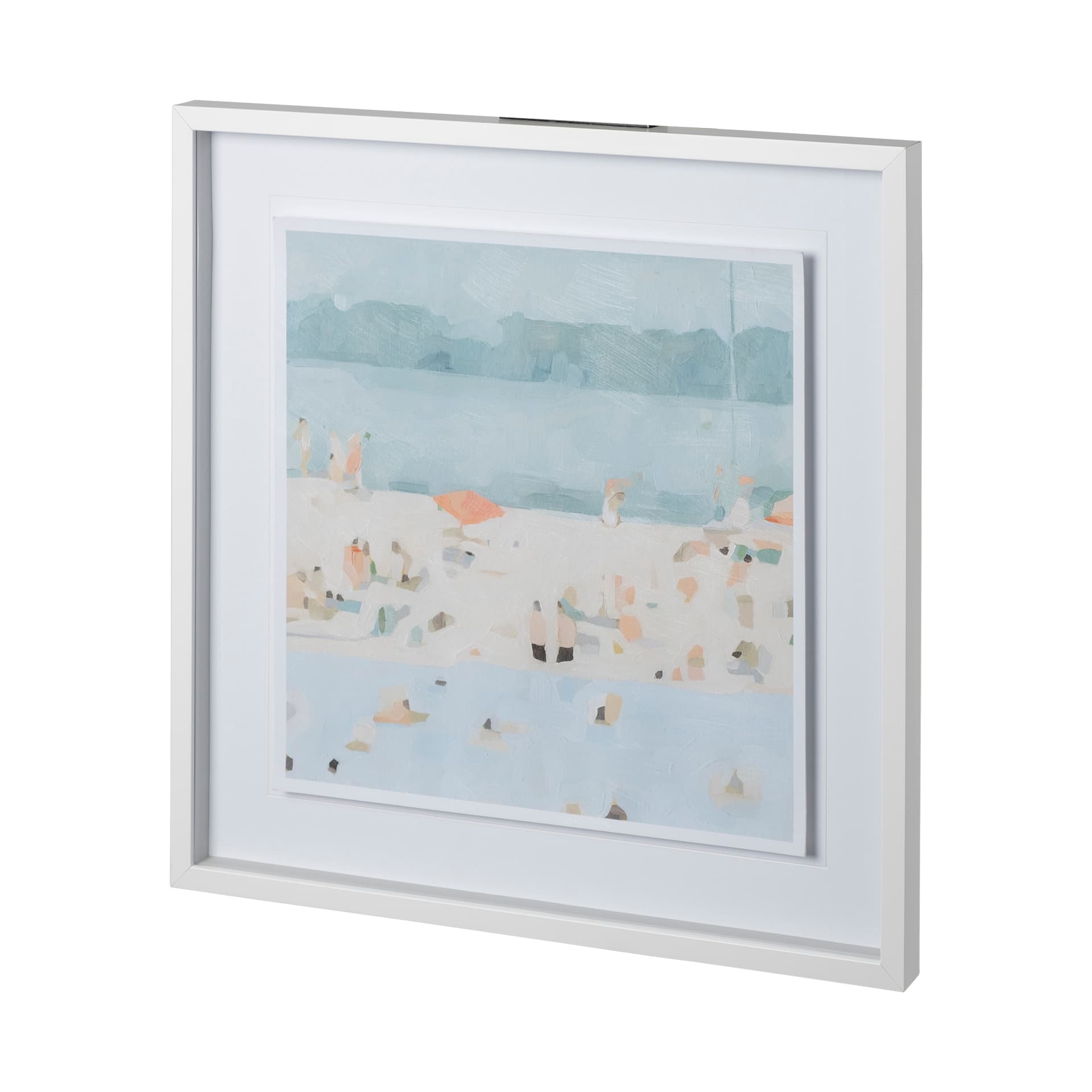 Sea Glass Sandbar II by Emma Scarvey a Hand Embellished Textured Framed Art Print Matted under Glass — product photograph