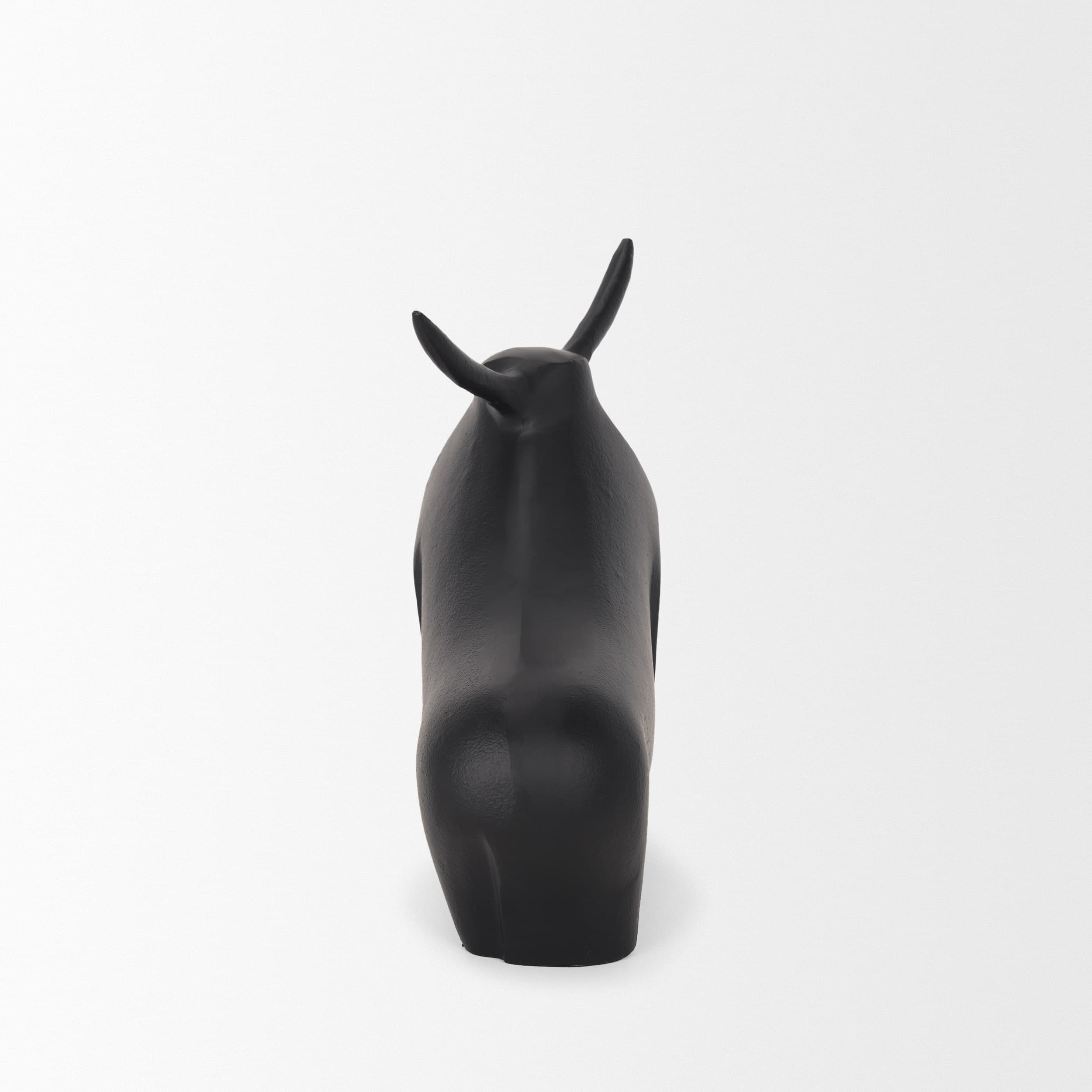 Radu Large Matte Black Metal Bull Decorative Object — product photograph