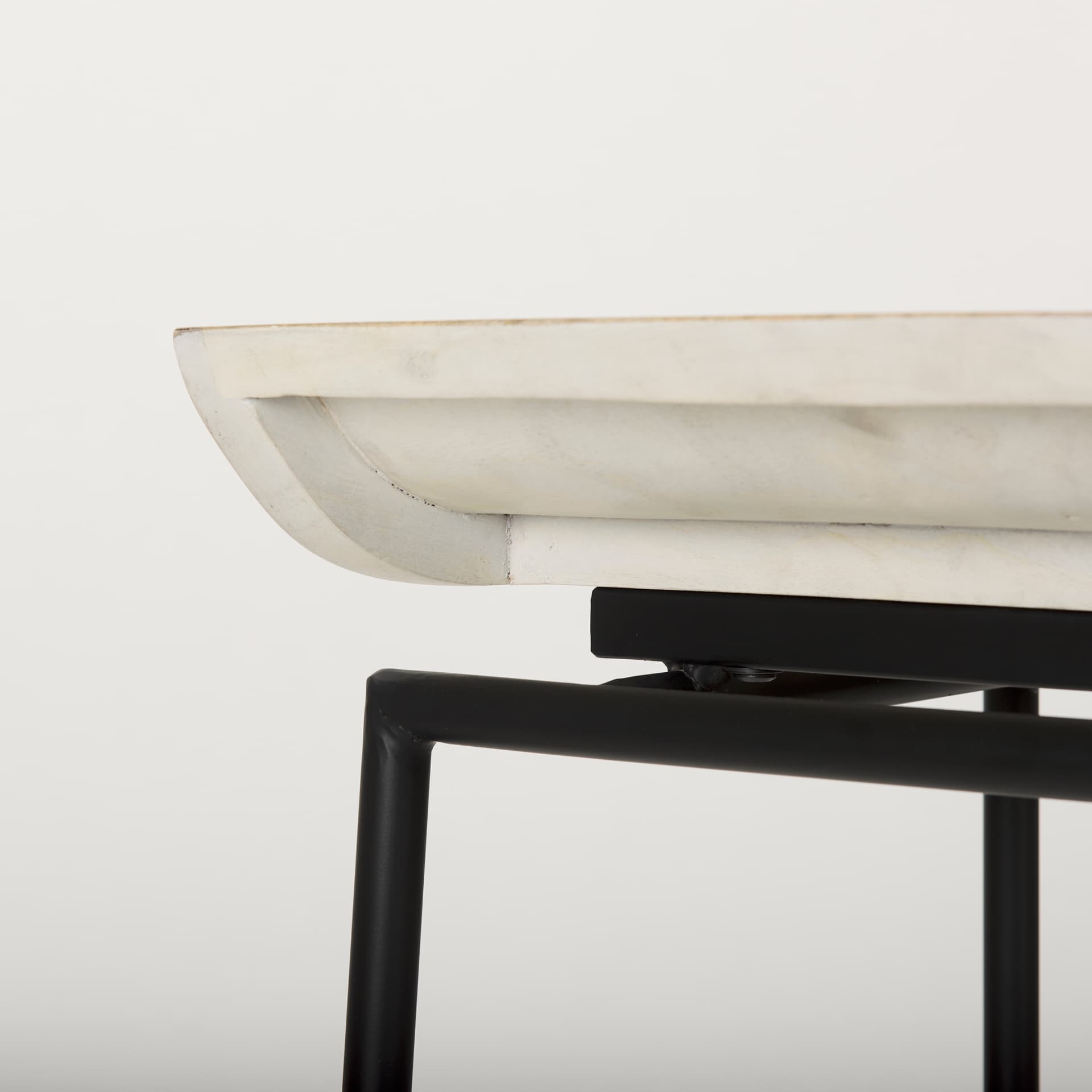 Givens Backless 32in Seat Bar Stool | Natural Wood w/ Black Metal — product photograph