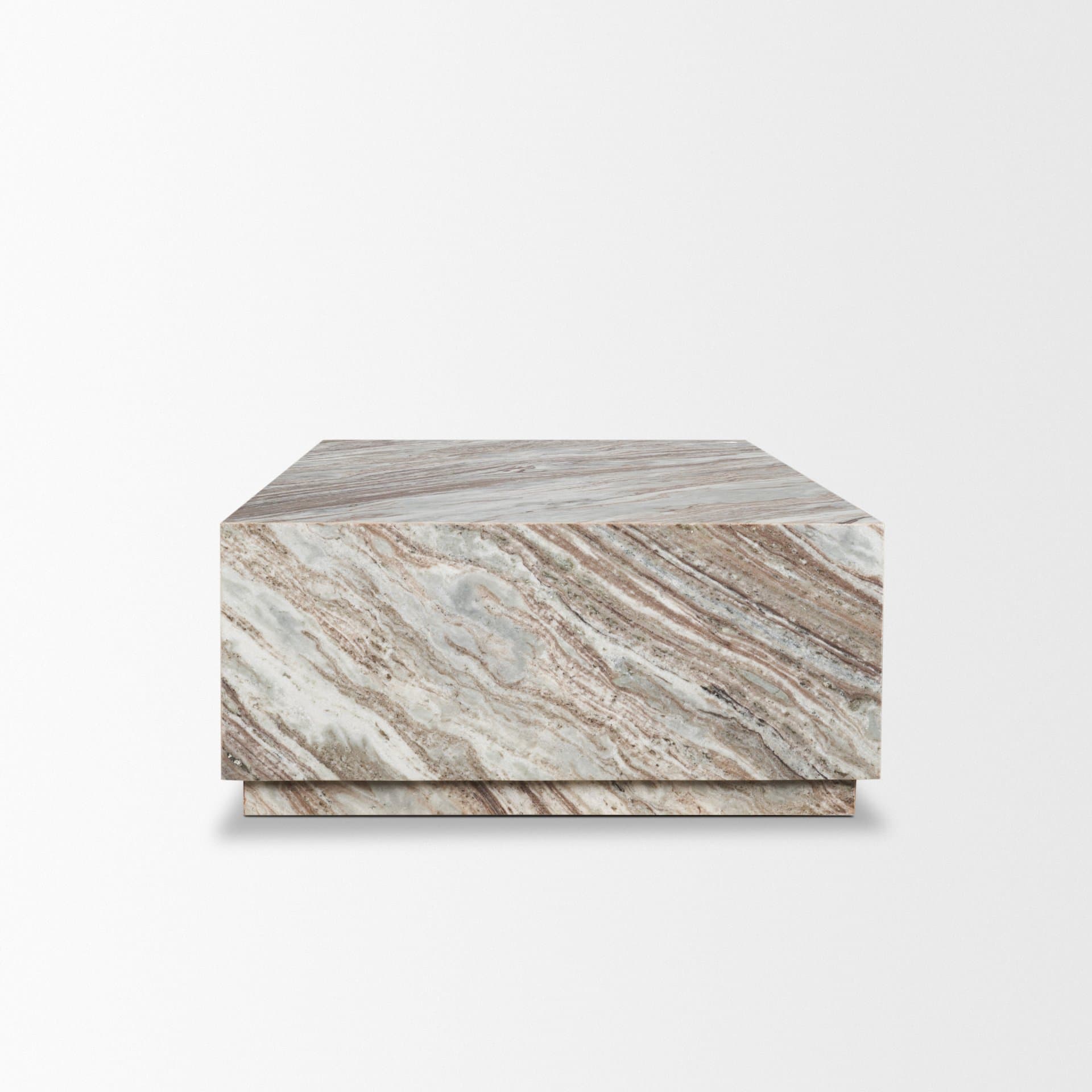 Matteo Solid Pink Marble Rectangular Coffee Table — product photograph