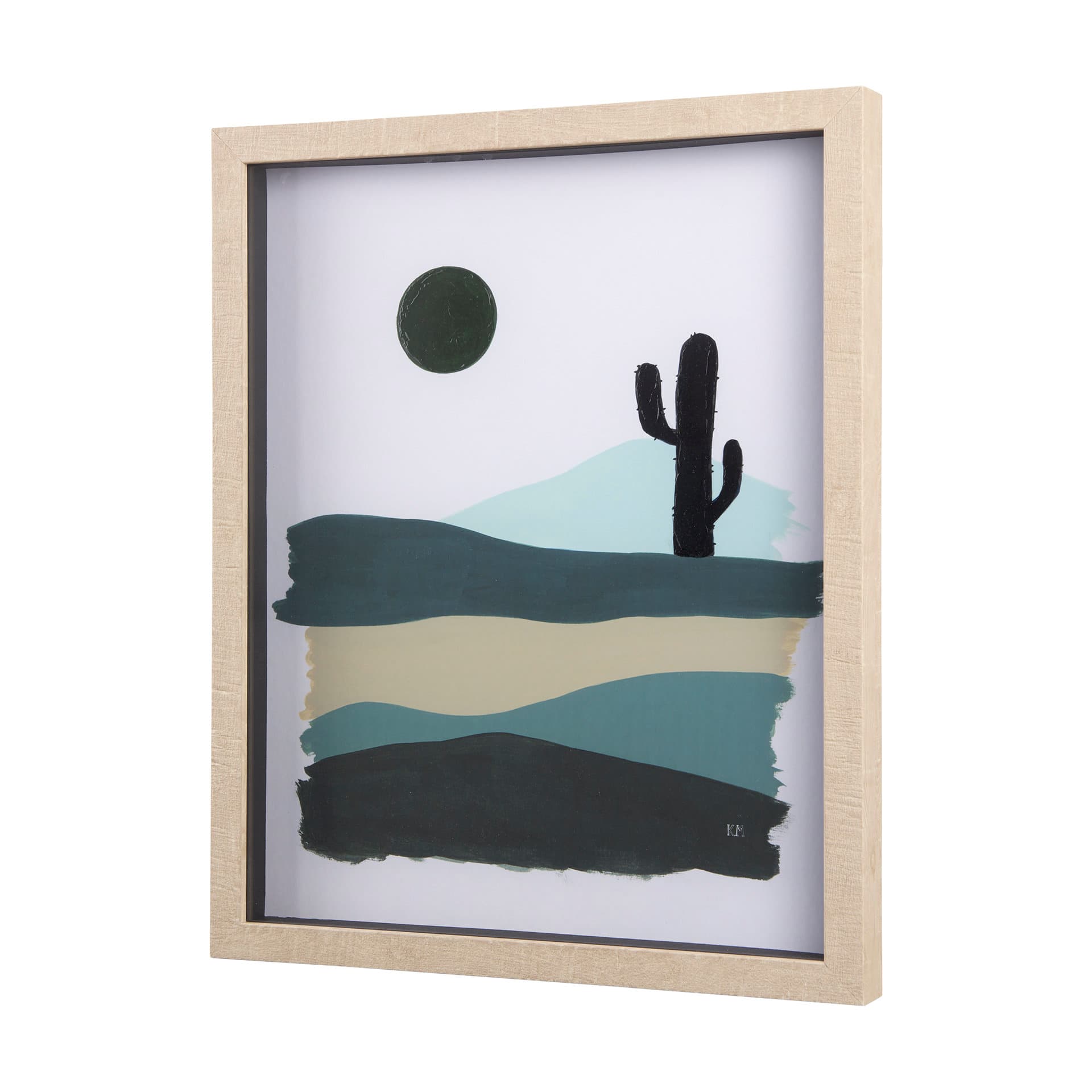 Green Desert I by Mercana Studio a Hand Embelished Textured Framed Art Print Matted under Glass — product photograph