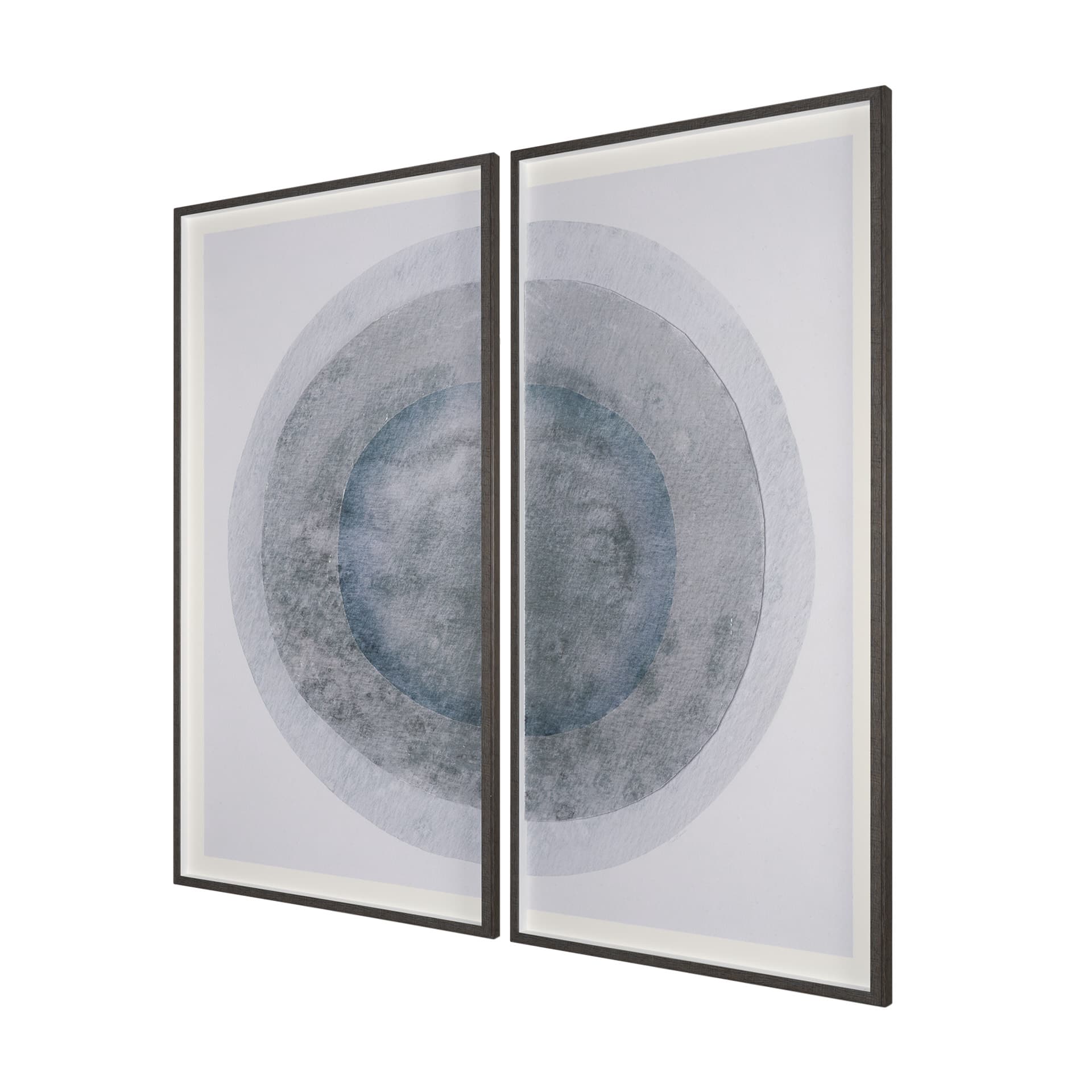 Blue Eclipse (Set of 2) by Mercana Studio a Hand Embellished Framed Art Print Matted under Glass — product photograph