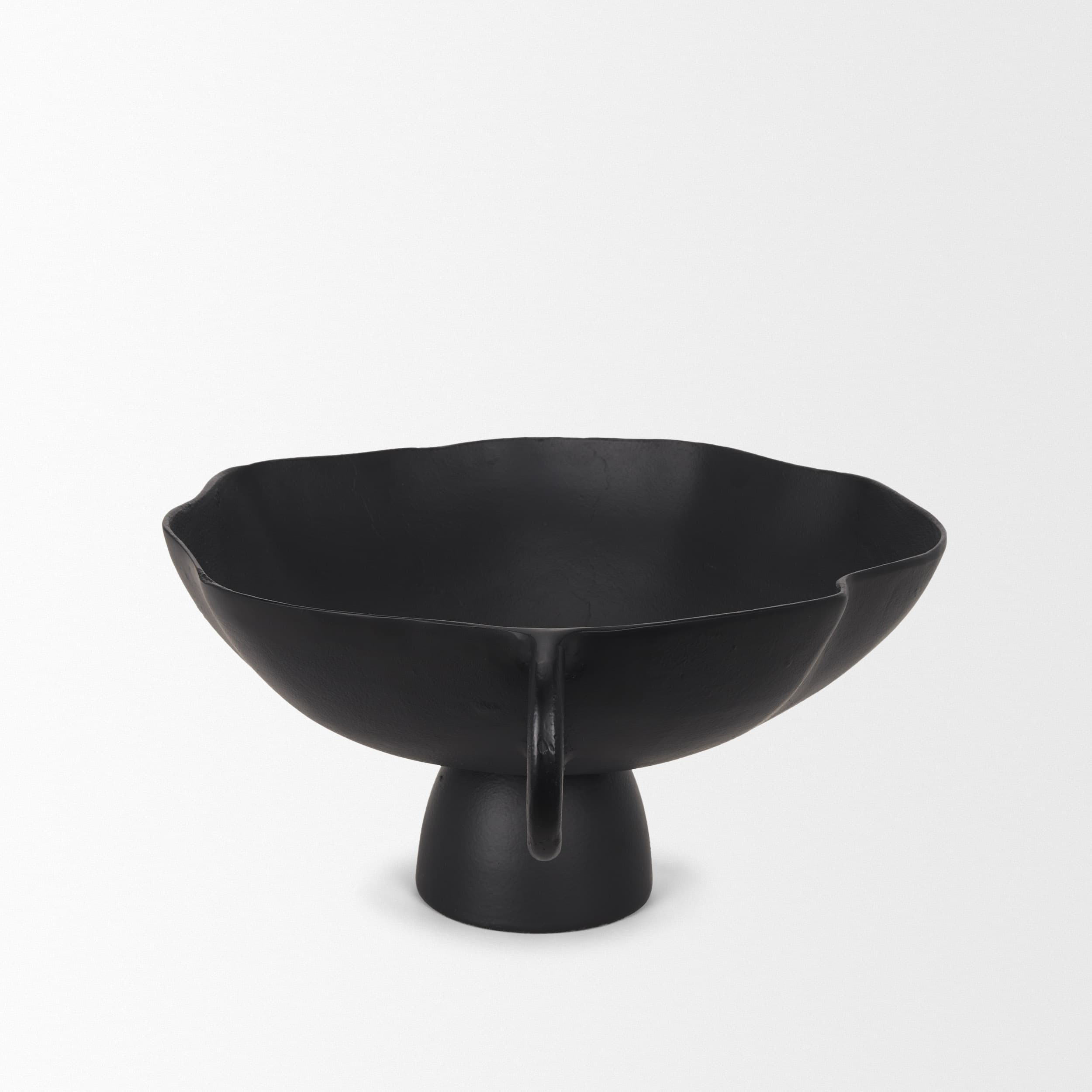 Radka Large Matte Black Metal Decorative Bowl — product photograph