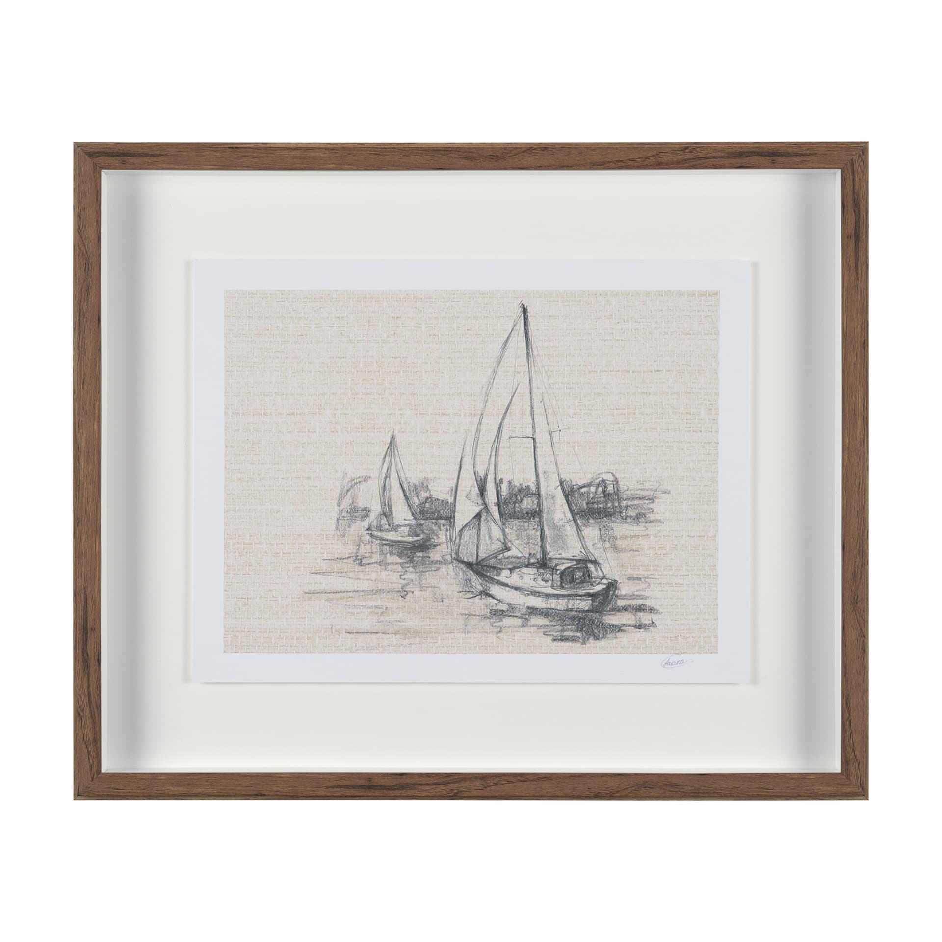Sail Away III by Mercana Studio a Hand Embellished Framed Art Print Matted under Glass — product photograph