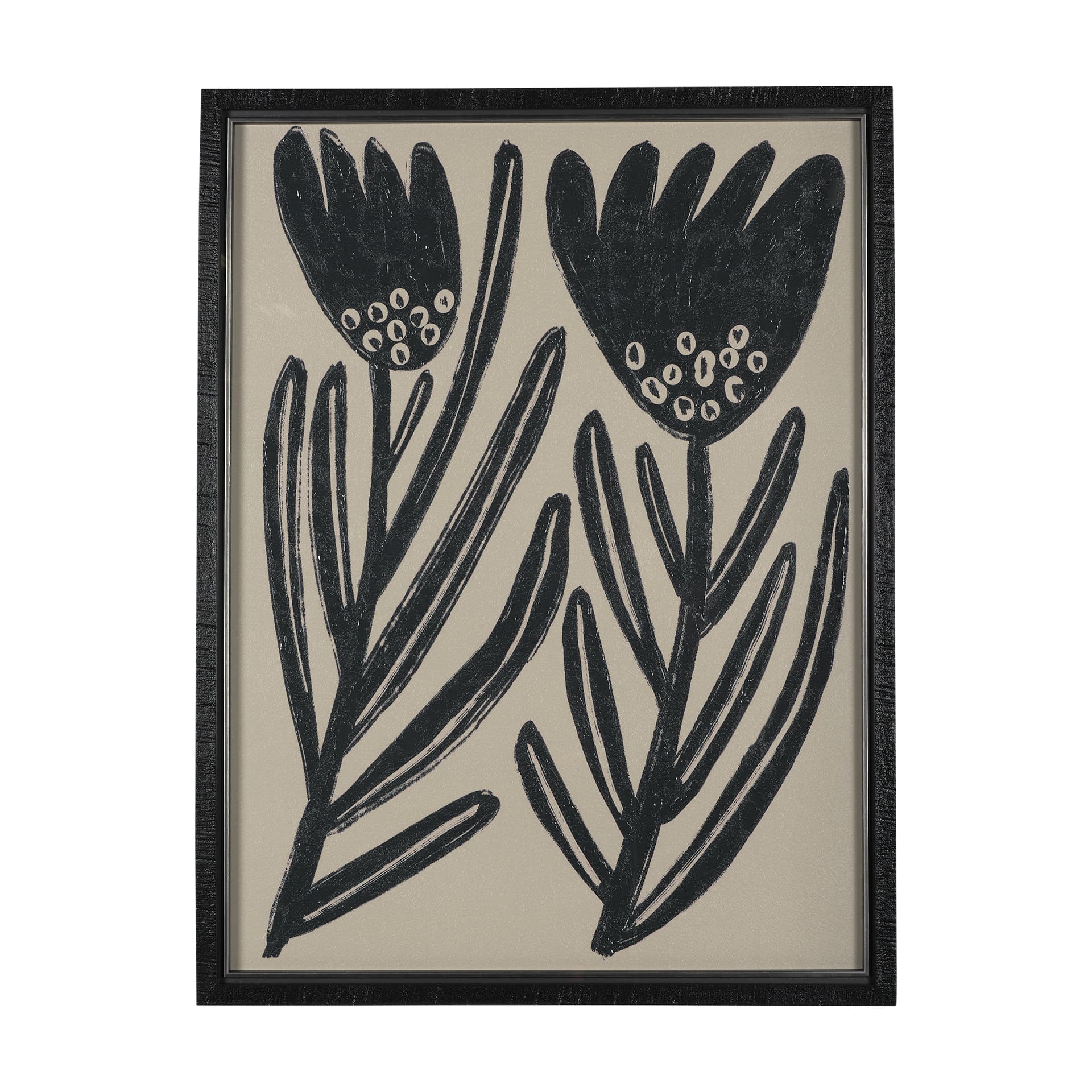 Simple Floral - Lively by Mercana Studio Hand Embellished Framed Art Photo Matted under Glass — product photograph