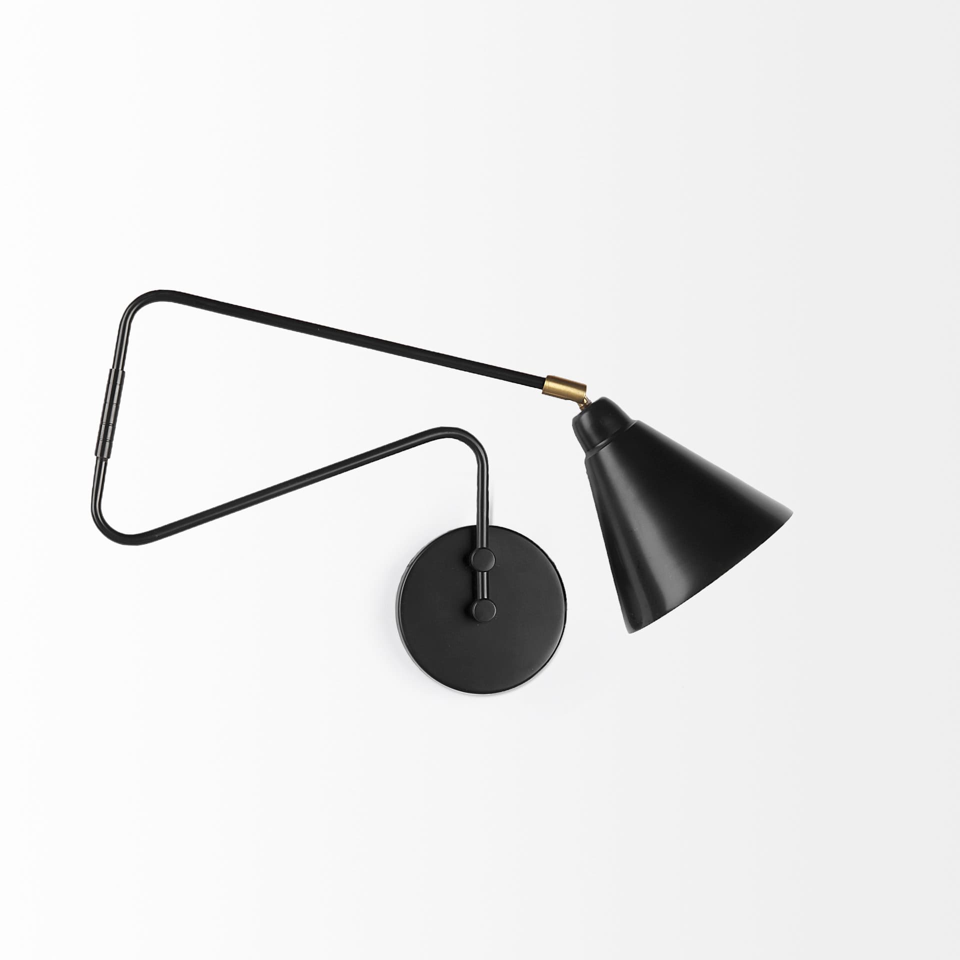 Cobalt 6L x 32W Black Metal Cone Shaped Swivel Wall Sconce — product photograph
