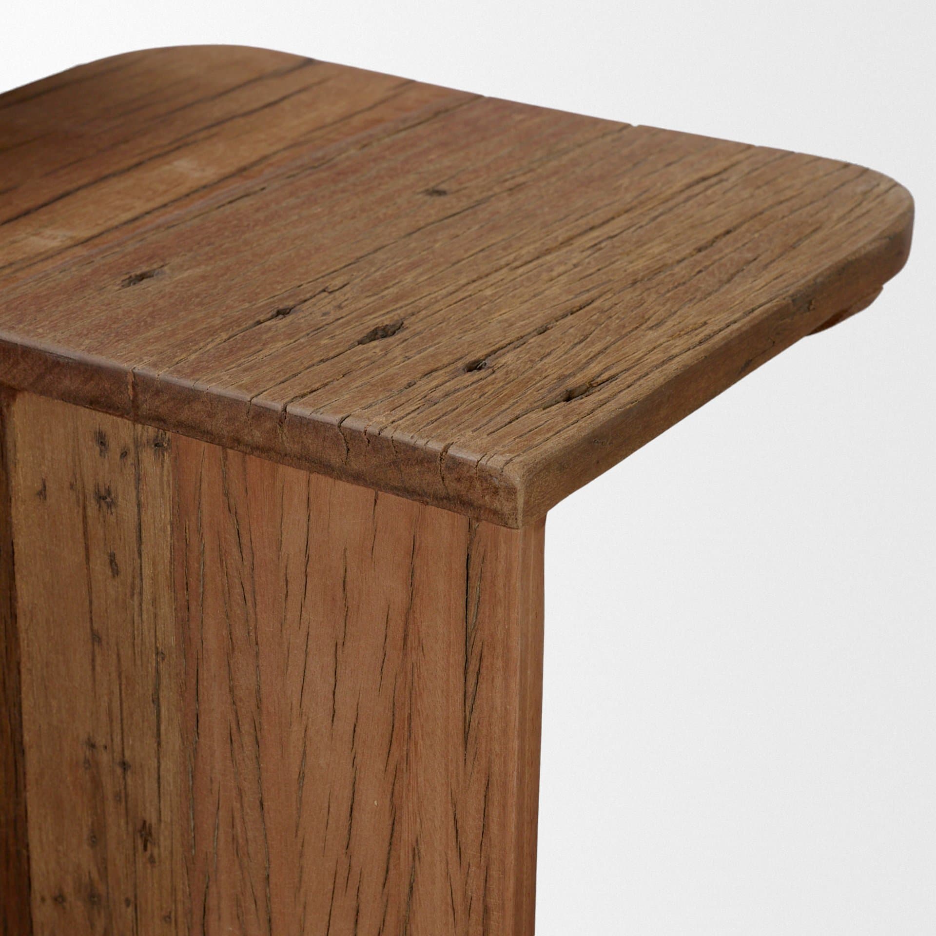 Lucan Mid-Dark Brown Reclaimed Wood Side Tables — product photograph