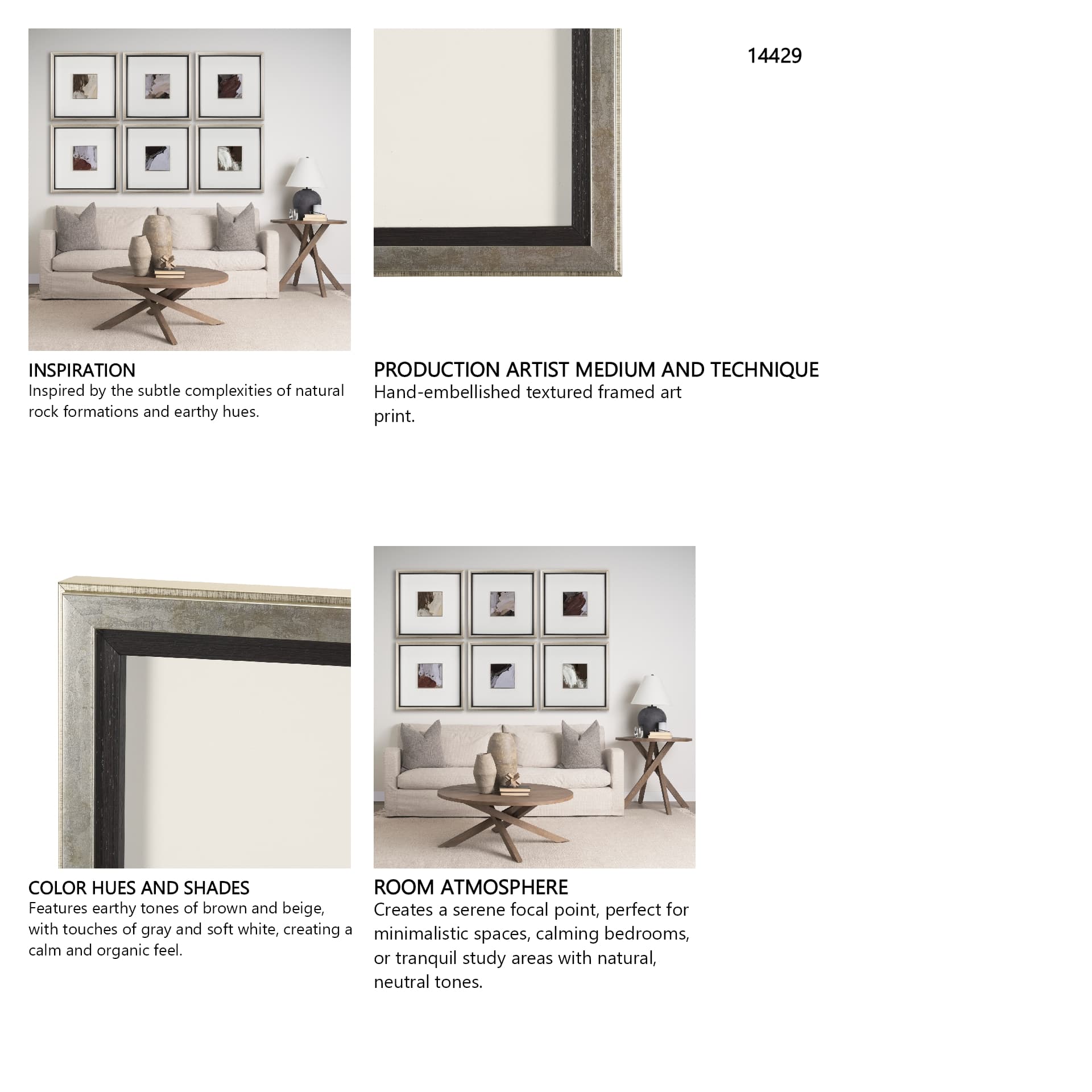 Harmonic II by Mercana Studio a Hand Embellished Textured Framed Art Print — in a styled room