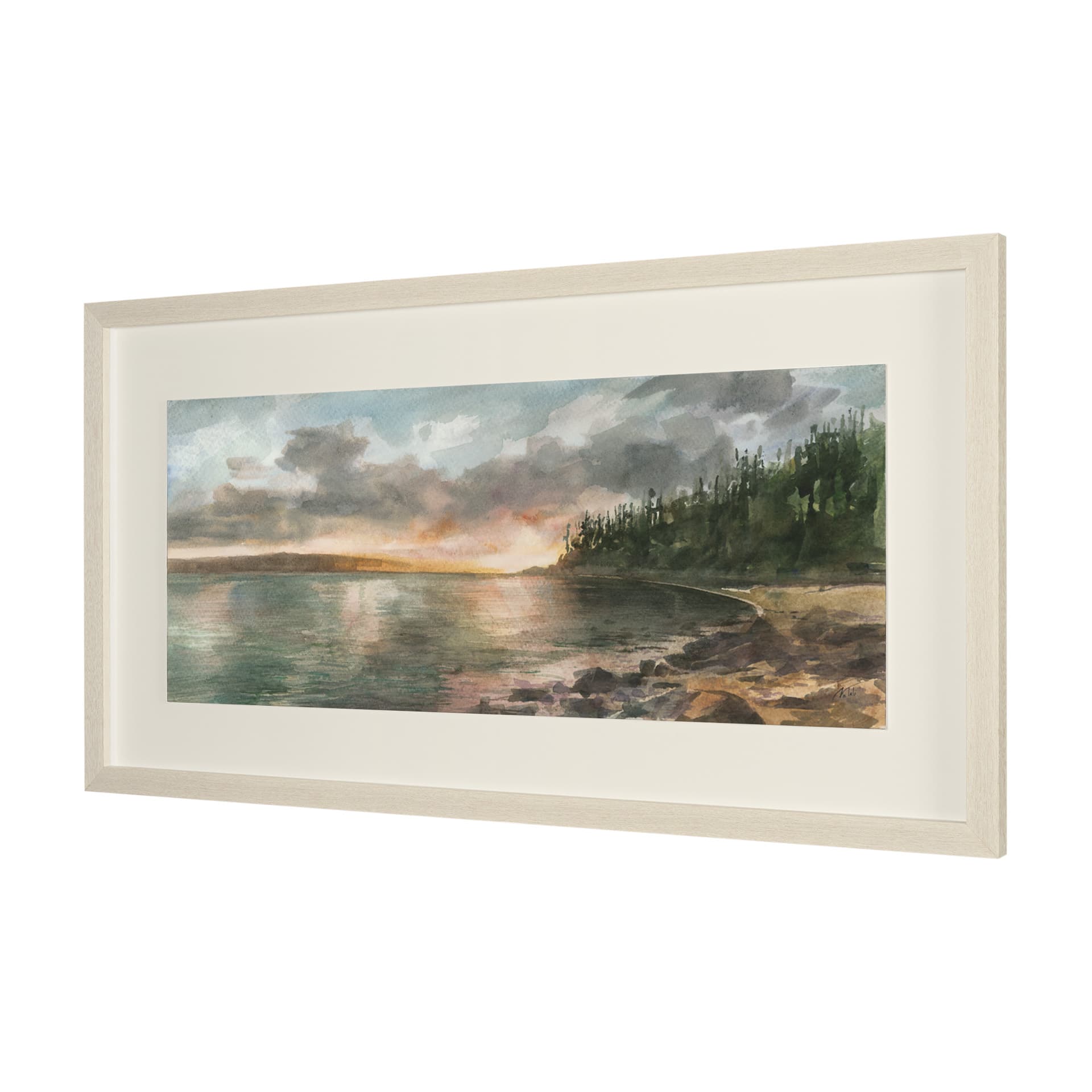 Coastal Splendor II by Mercana Studio Hand Embelished Framed Artwork Matted under Glass — product photograph